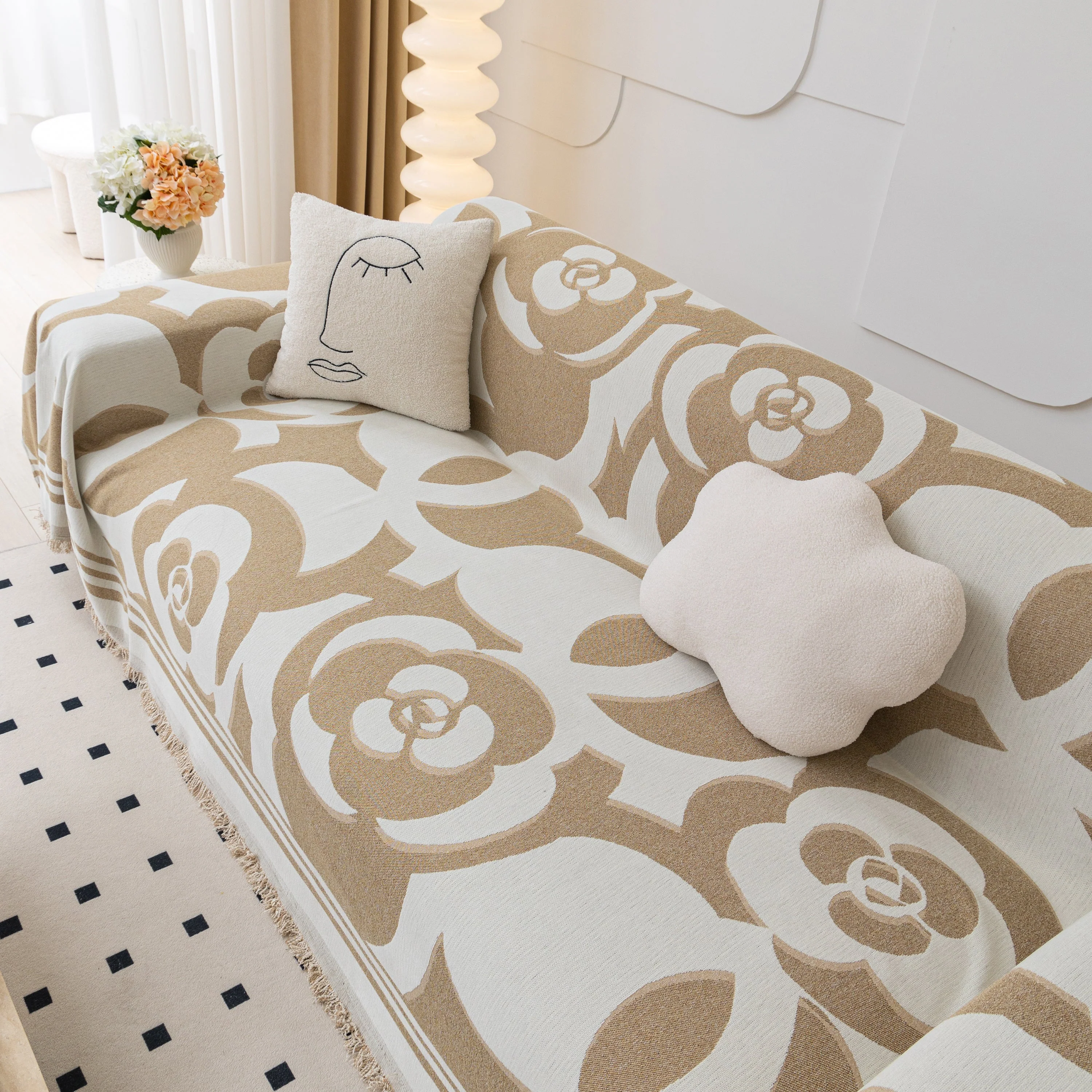 Chenille Sofa Cover Blanket, Couch Cover Blanket Throws for Couches Living Room Furniture Throw Covers - Image 78
