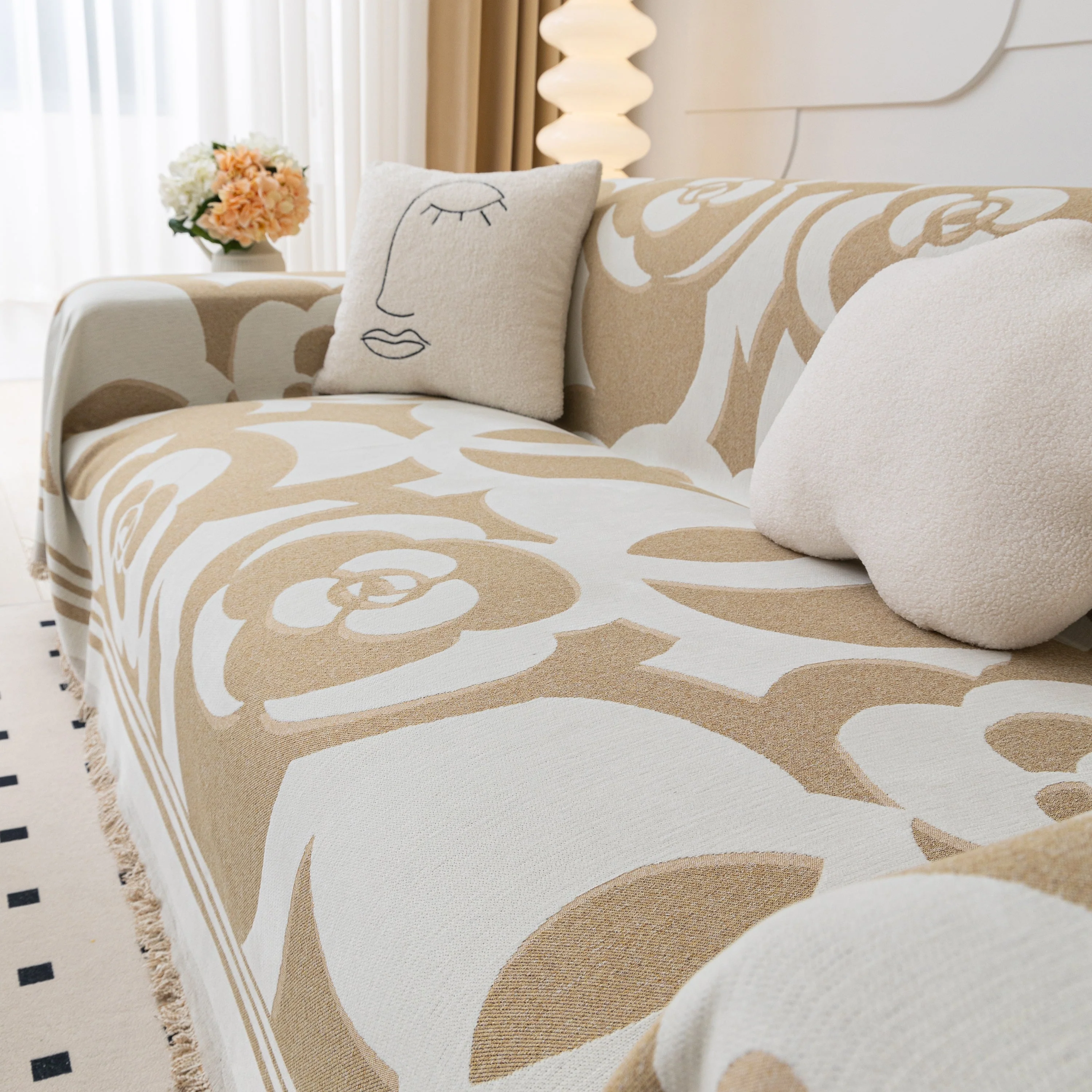 Chenille Sofa Cover Blanket, Couch Cover Blanket Throws for Couches Living Room Furniture Throw Covers - Image 79