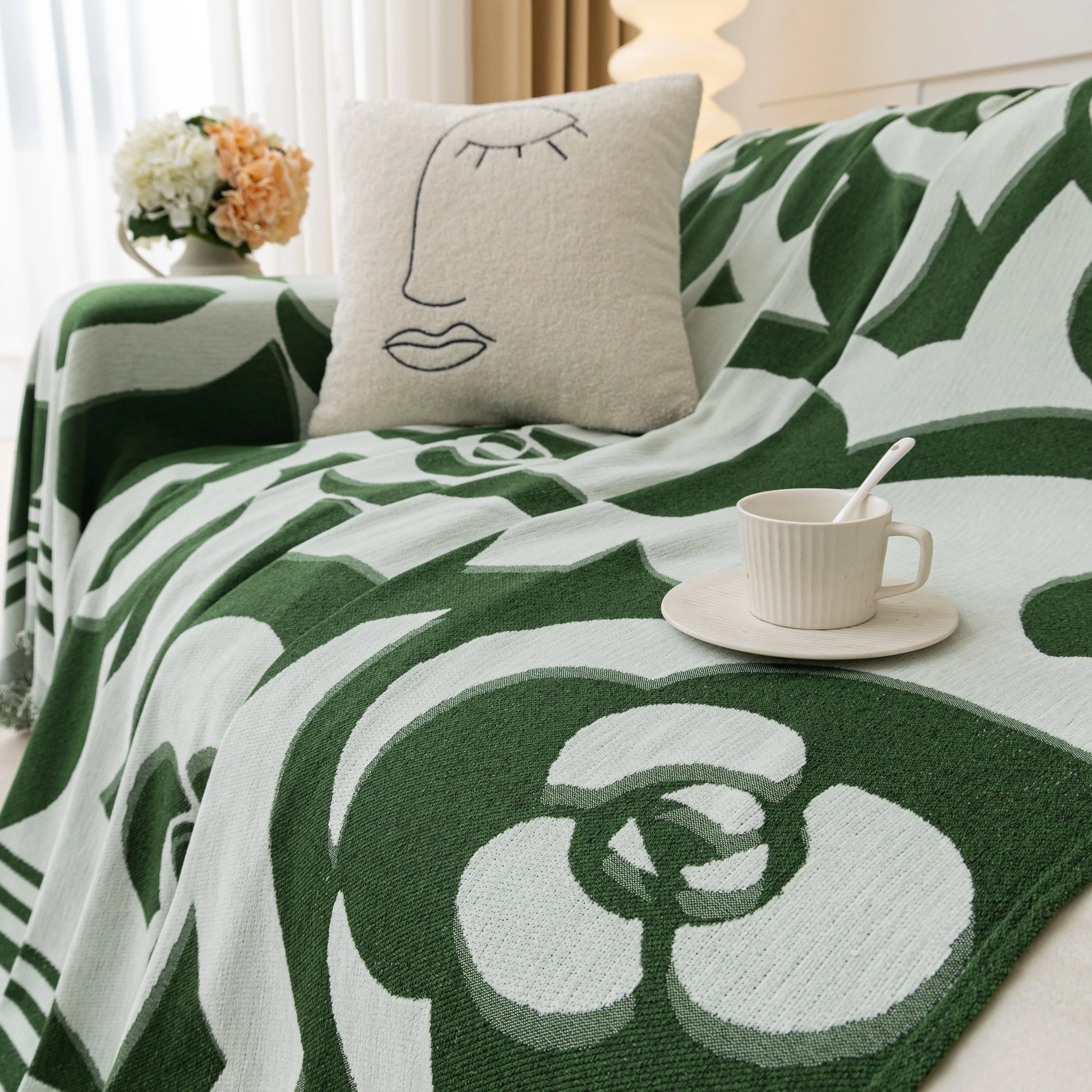 Chenille Sofa Cover Blanket, Couch Cover Blanket Throws for Couches Living Room Furniture Throw Covers - Image 8