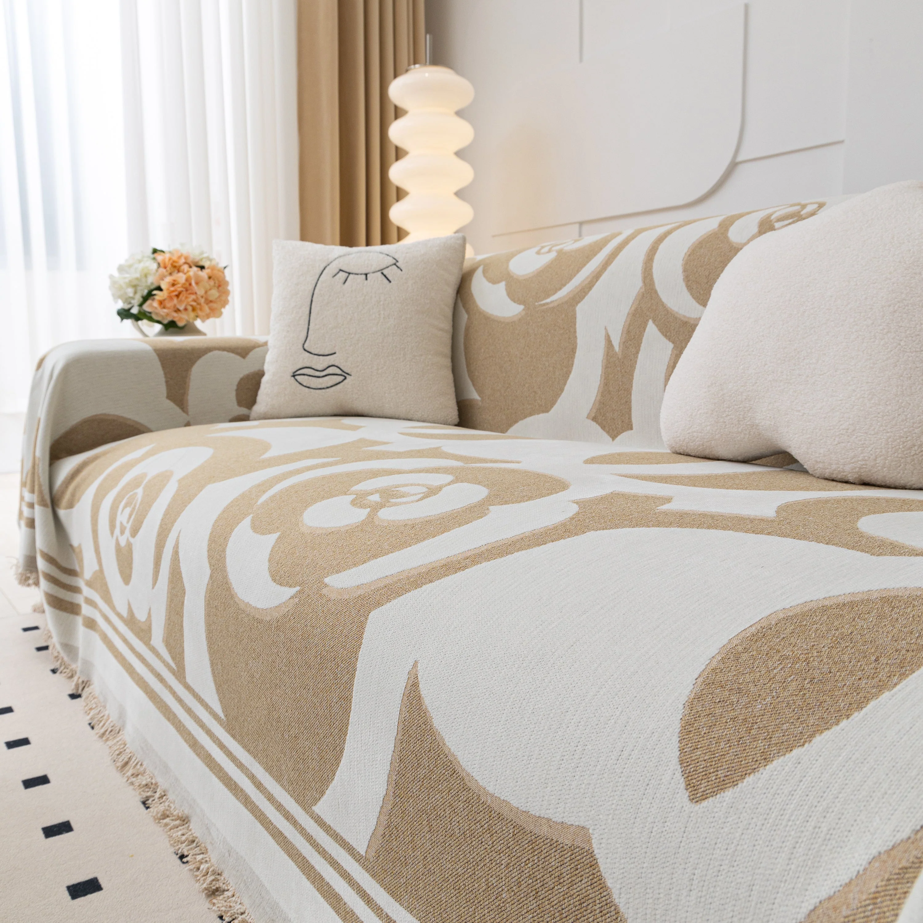 Chenille Sofa Cover Blanket, Couch Cover Blanket Throws for Couches Living Room Furniture Throw Covers - Image 81