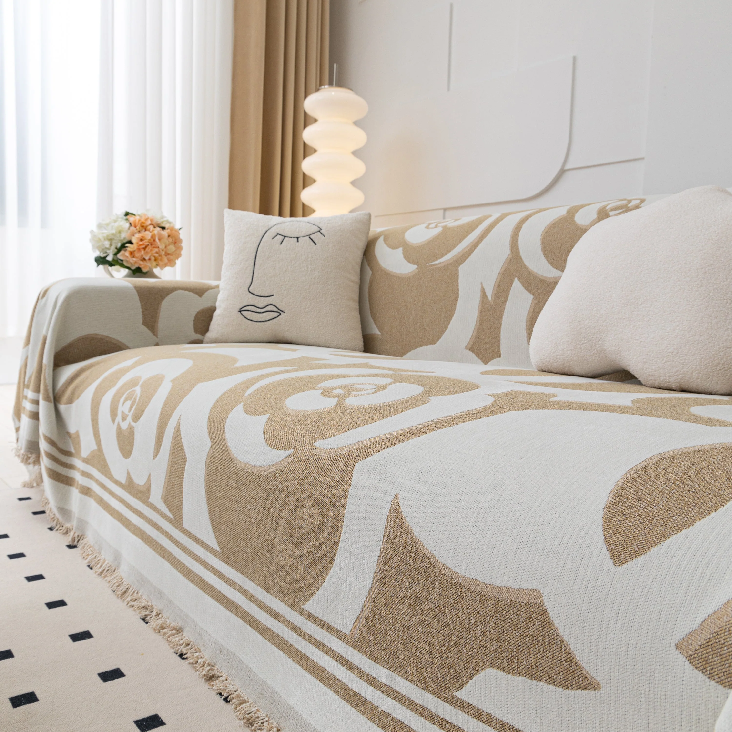 Chenille Sofa Cover Blanket, Couch Cover Blanket Throws for Couches Living Room Furniture Throw Covers - Image 82