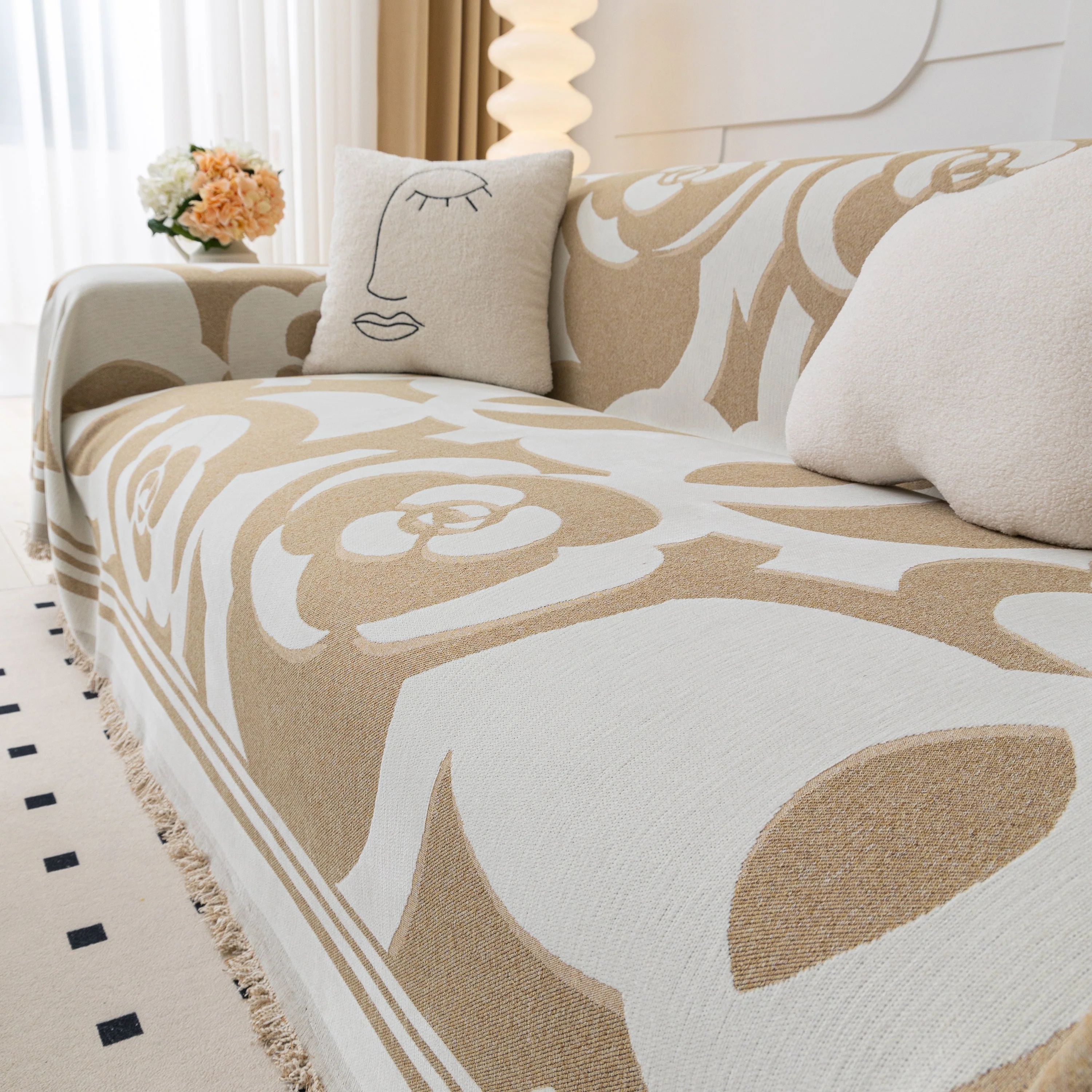 Chenille Sofa Cover Blanket, Couch Cover Blanket Throws for Couches Living Room Furniture Throw Covers - Image 83