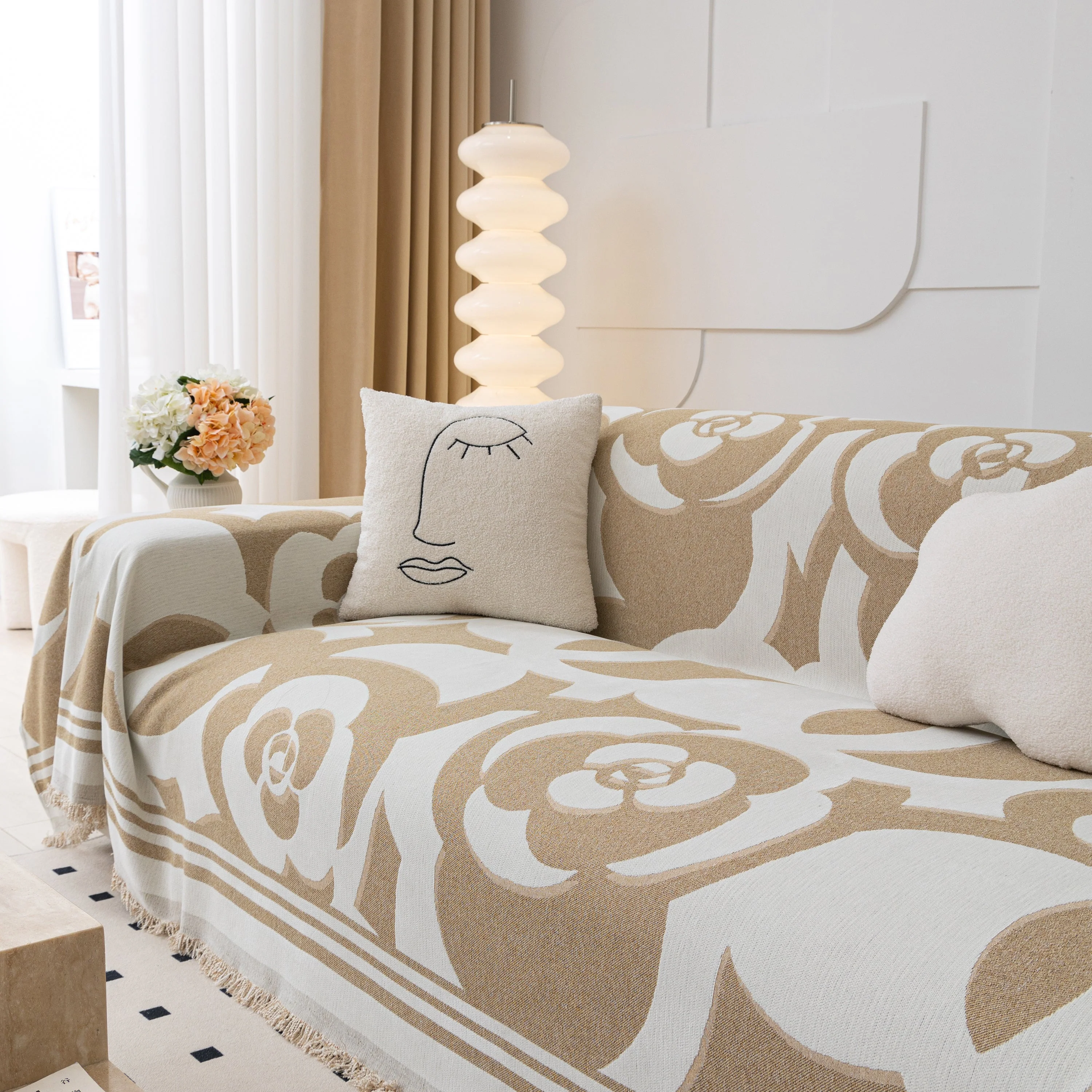 Chenille Sofa Cover Blanket, Couch Cover Blanket Throws for Couches Living Room Furniture Throw Covers - Image 84