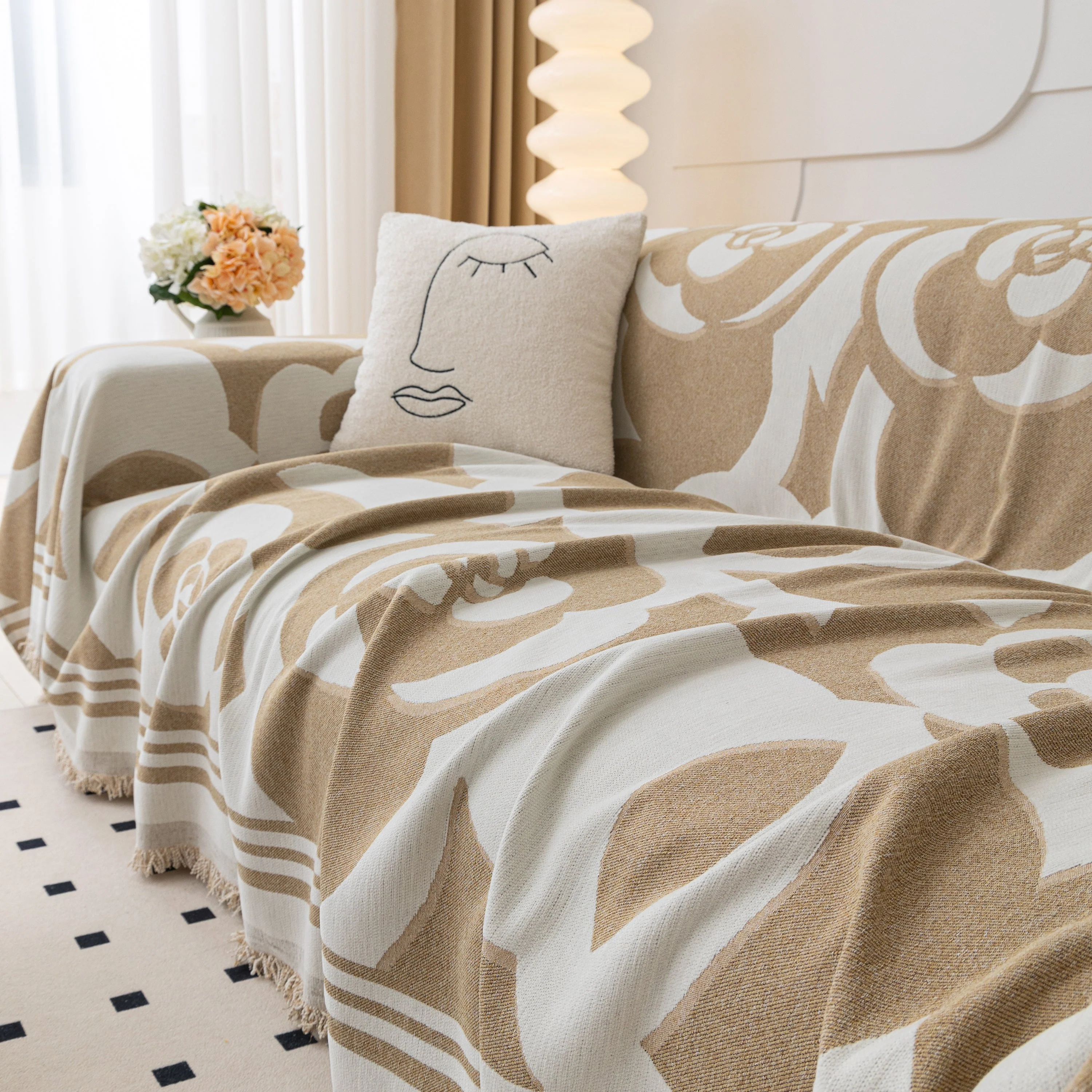 Chenille Sofa Cover Blanket, Couch Cover Blanket Throws for Couches Living Room Furniture Throw Covers - Image 87