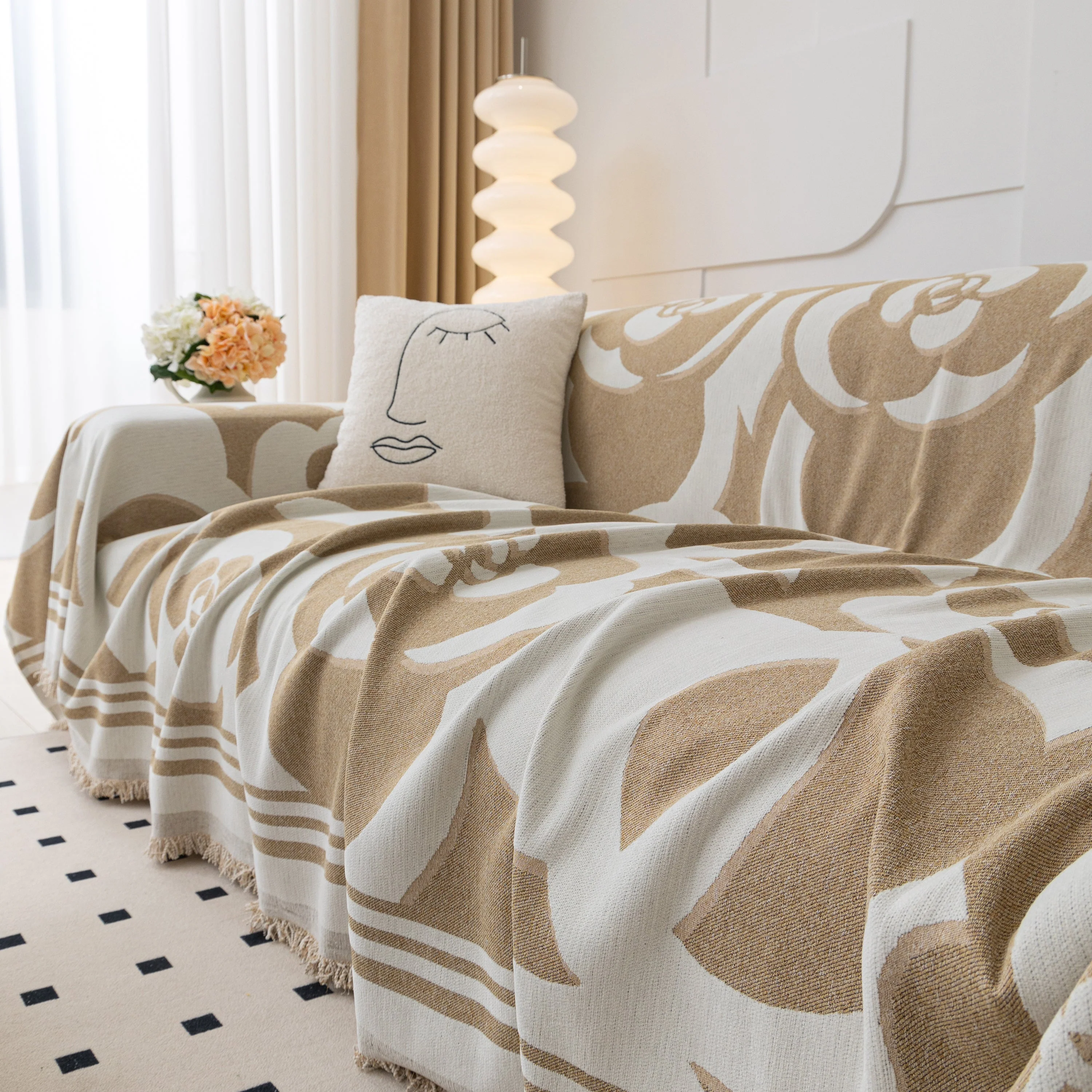 Chenille Sofa Cover Blanket, Couch Cover Blanket Throws for Couches Living Room Furniture Throw Covers - Image 88