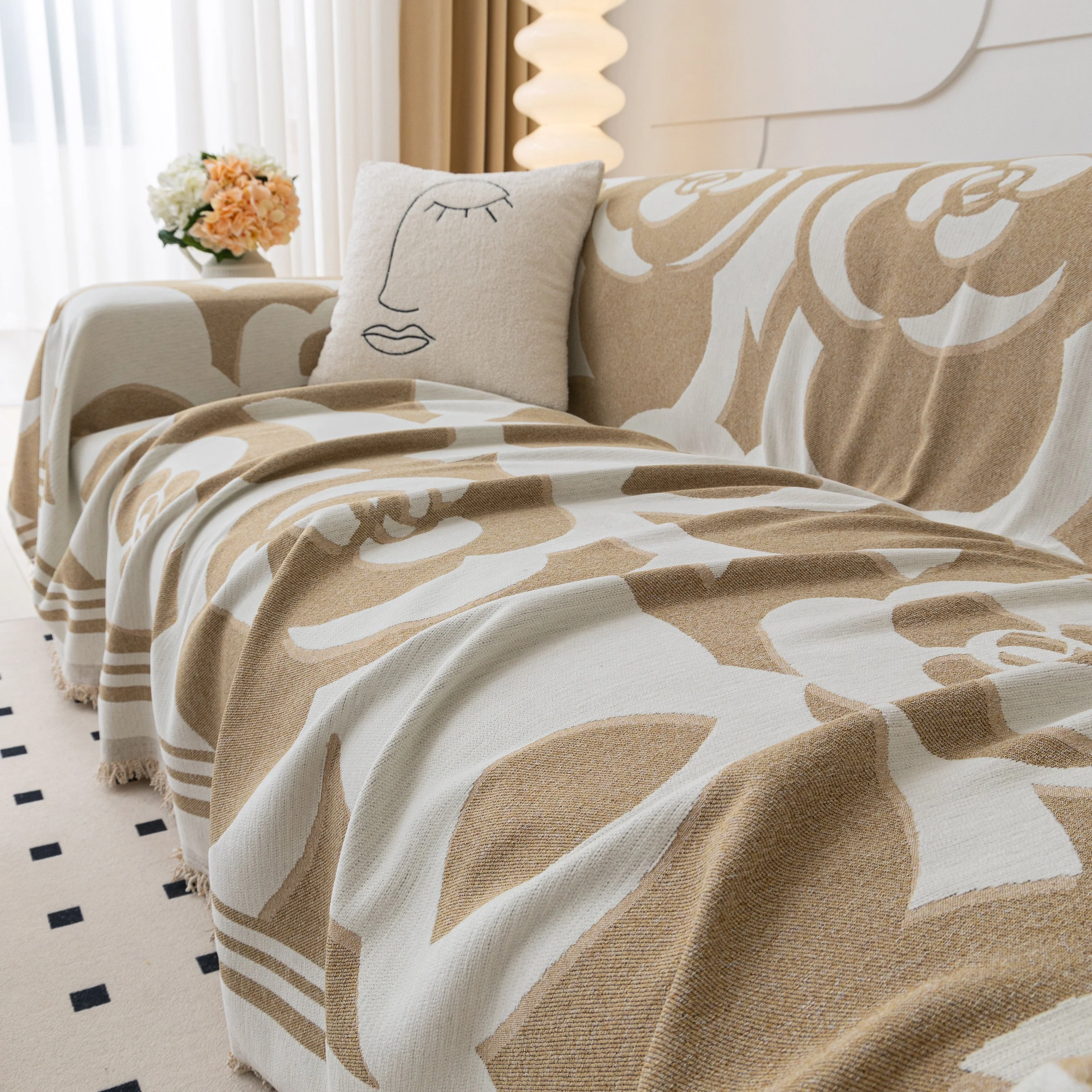Chenille Sofa Cover Blanket, Couch Cover Blanket Throws for Couches Living Room Furniture Throw Covers - Image 89