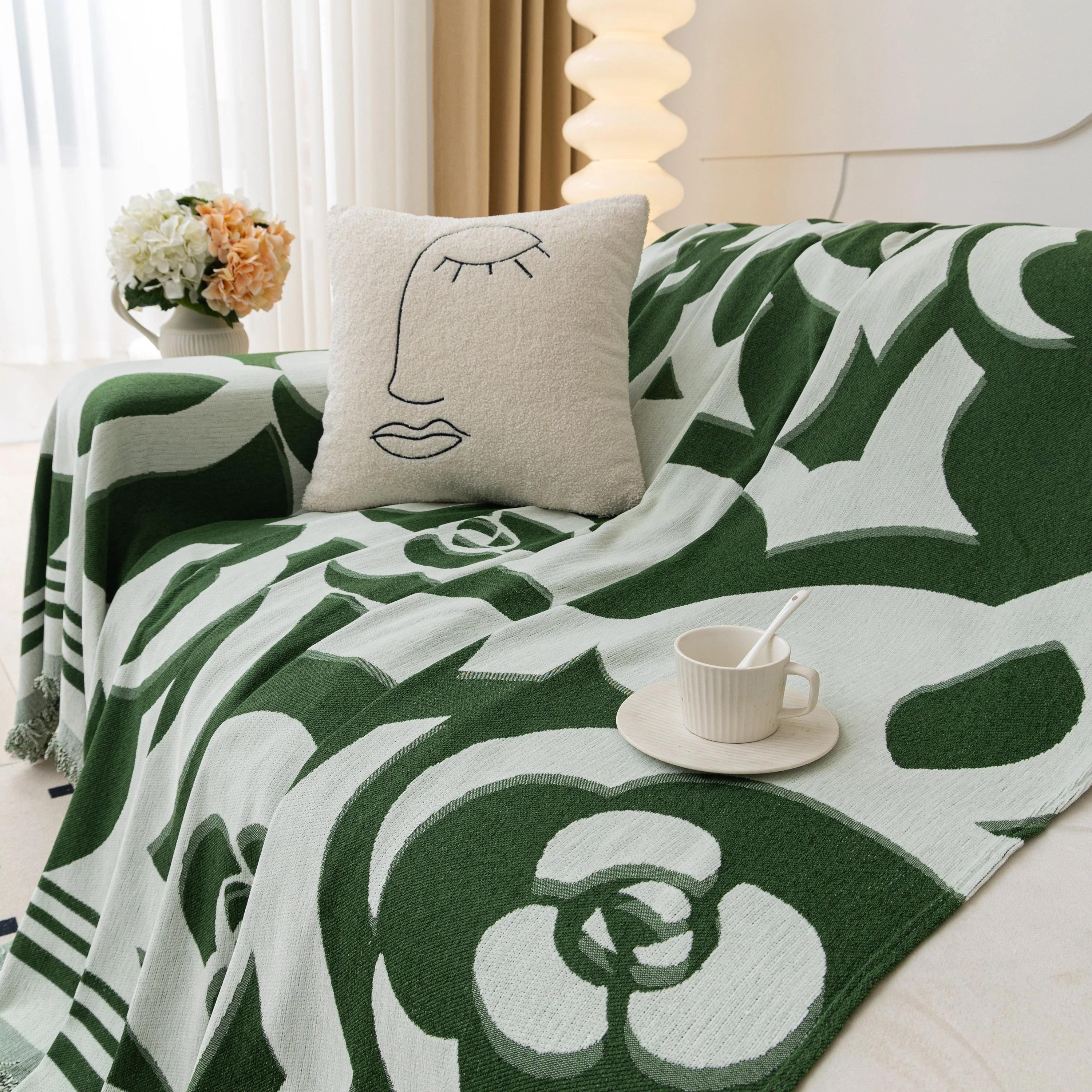 Chenille Sofa Cover Blanket, Couch Cover Blanket Throws for Couches Living Room Furniture Throw Covers - Image 9