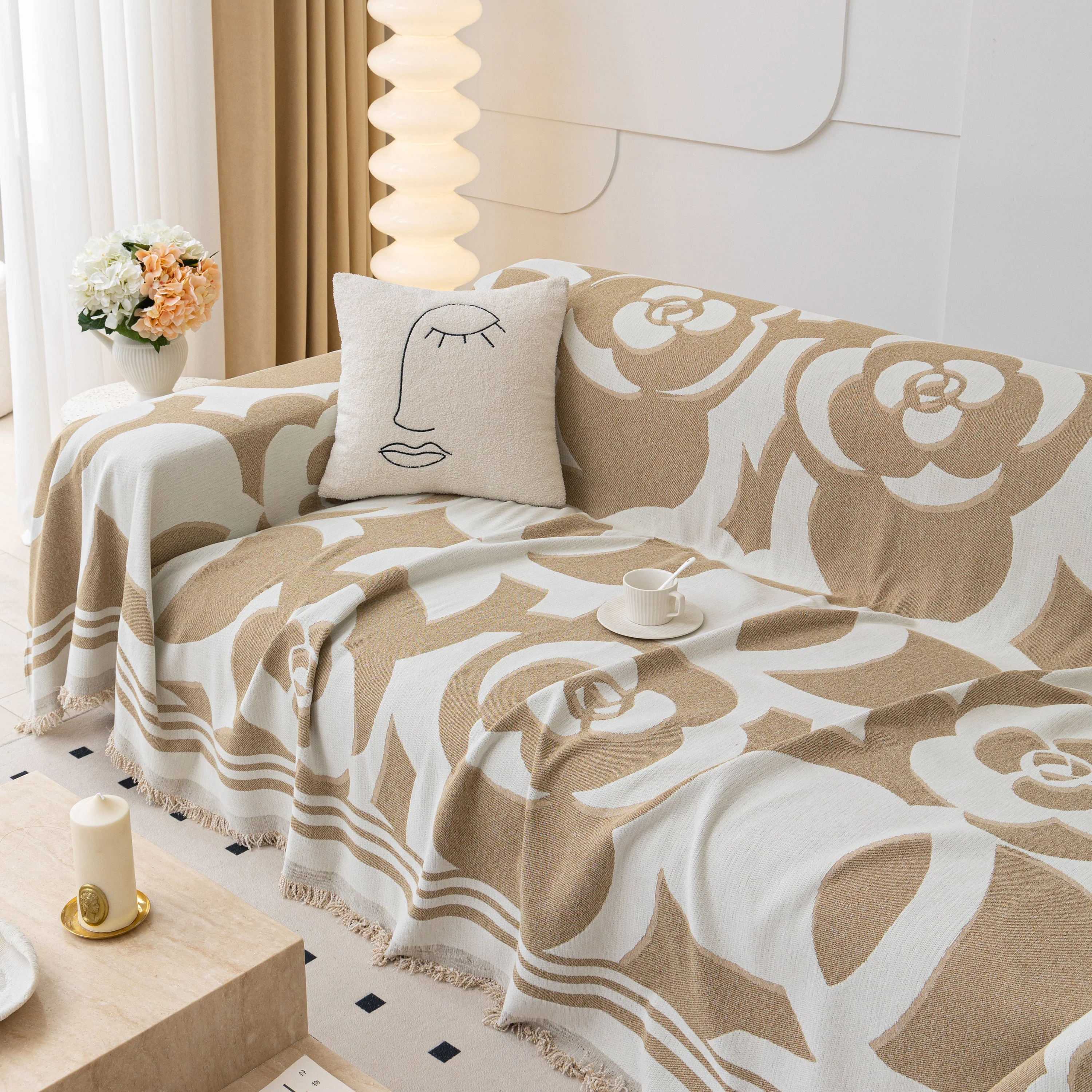 Chenille Sofa Cover Blanket, Couch Cover Blanket Throws for Couches Living Room Furniture Throw Covers - Image 92