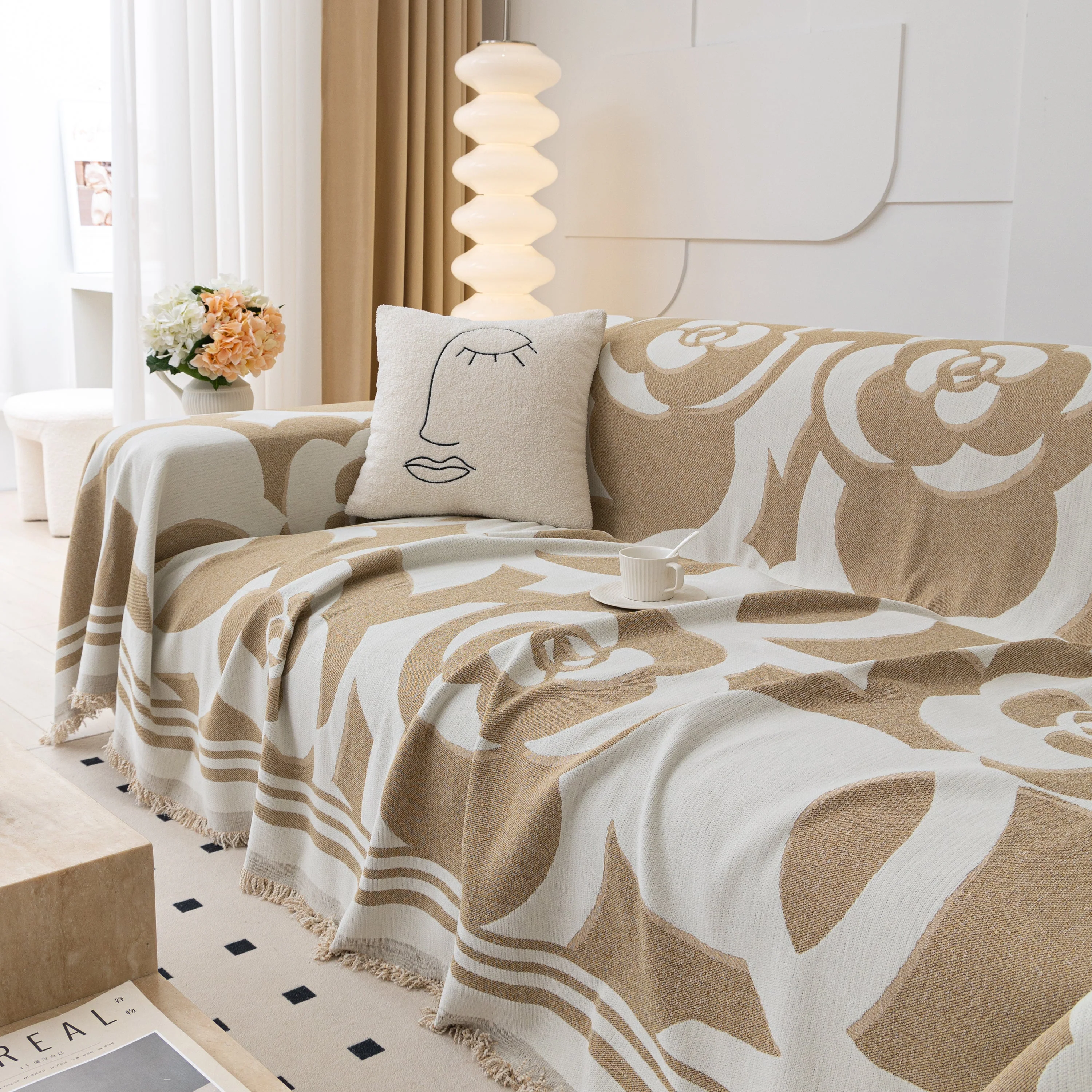 Chenille Sofa Cover Blanket, Couch Cover Blanket Throws for Couches Living Room Furniture Throw Covers - Image 93