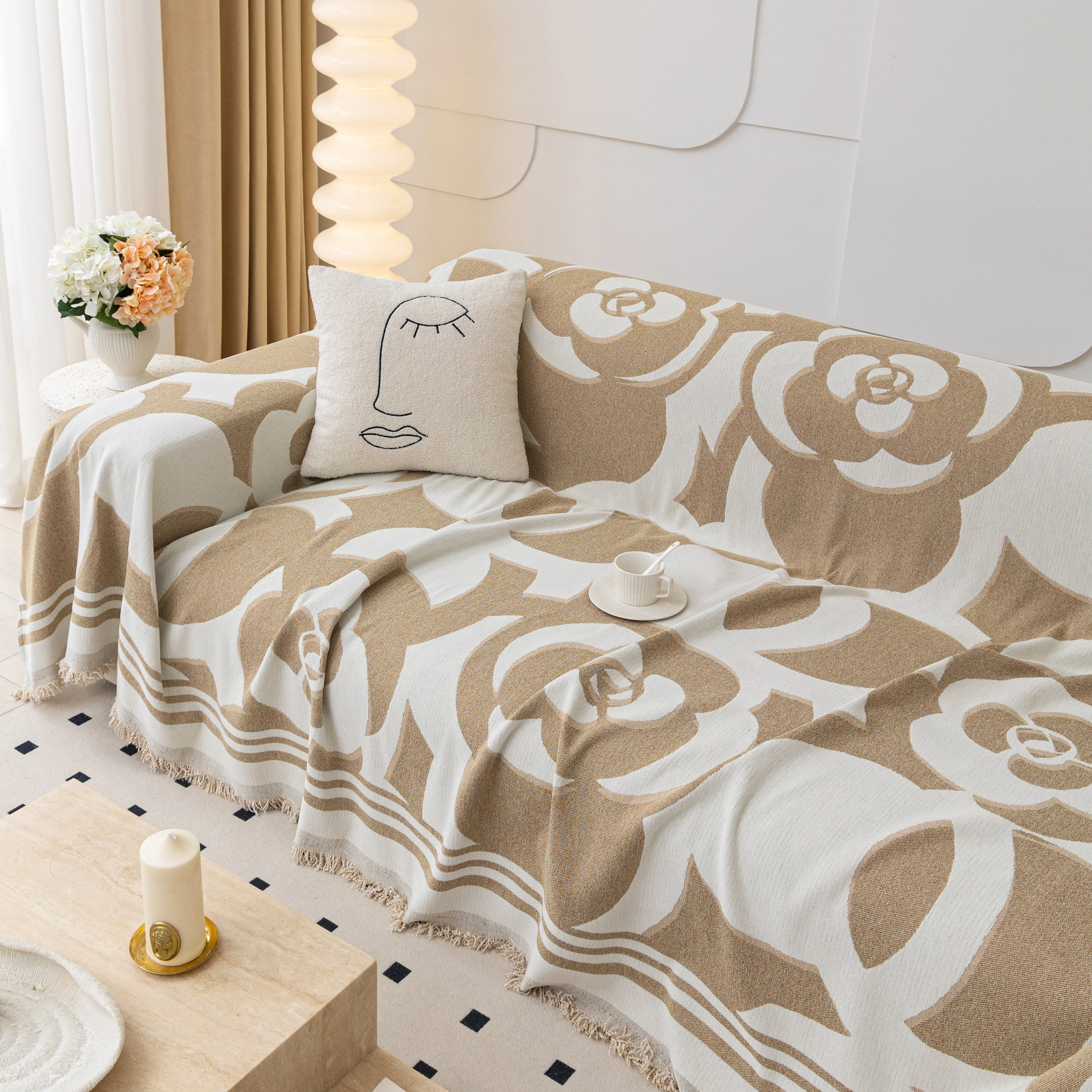Chenille Sofa Cover Blanket, Couch Cover Blanket Throws for Couches Living Room Furniture Throw Covers - Image 94