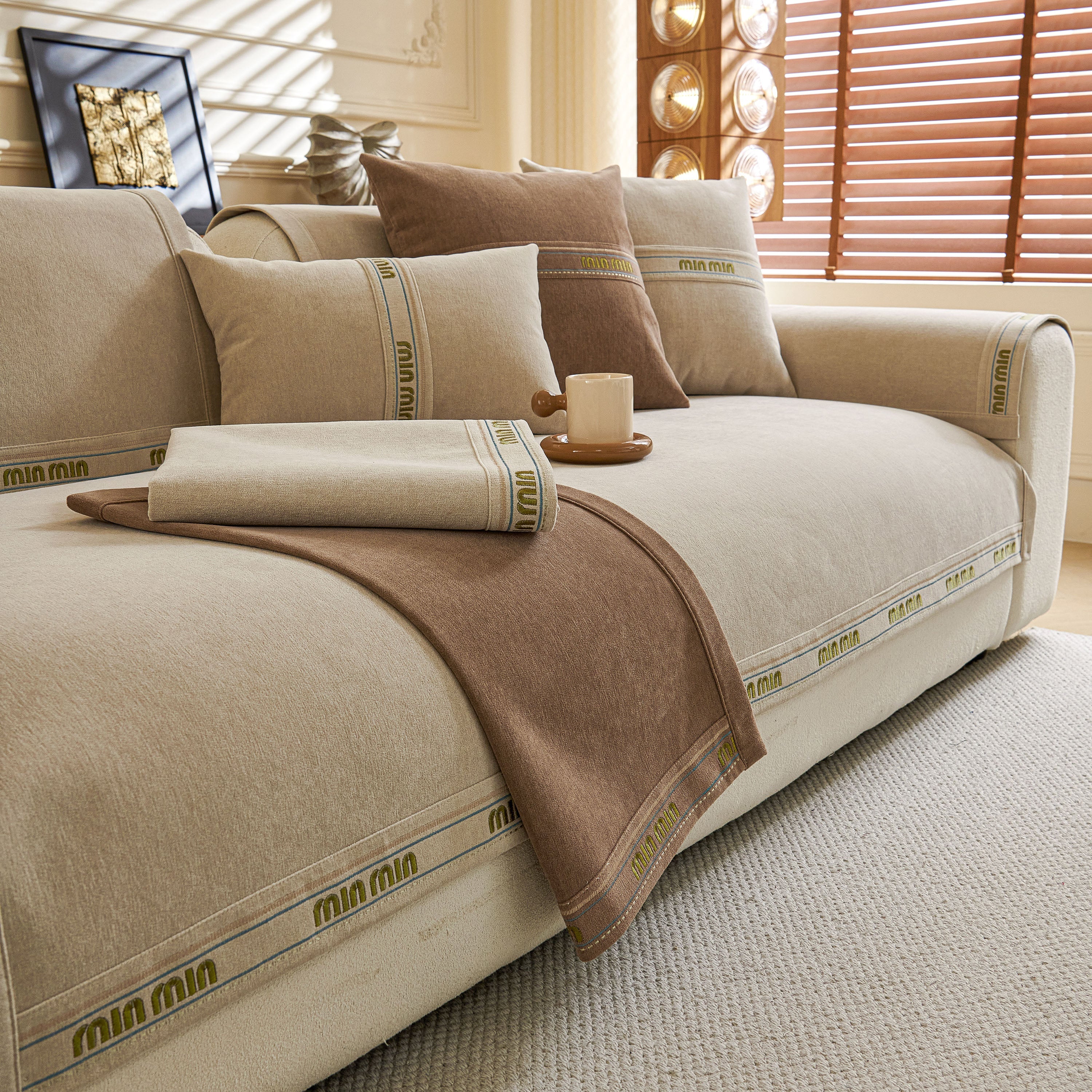Chenille Sofa Cover Pet Mat, Non-Slip Couch Protector for Sectional & L-Shaped Sofas - Image 15