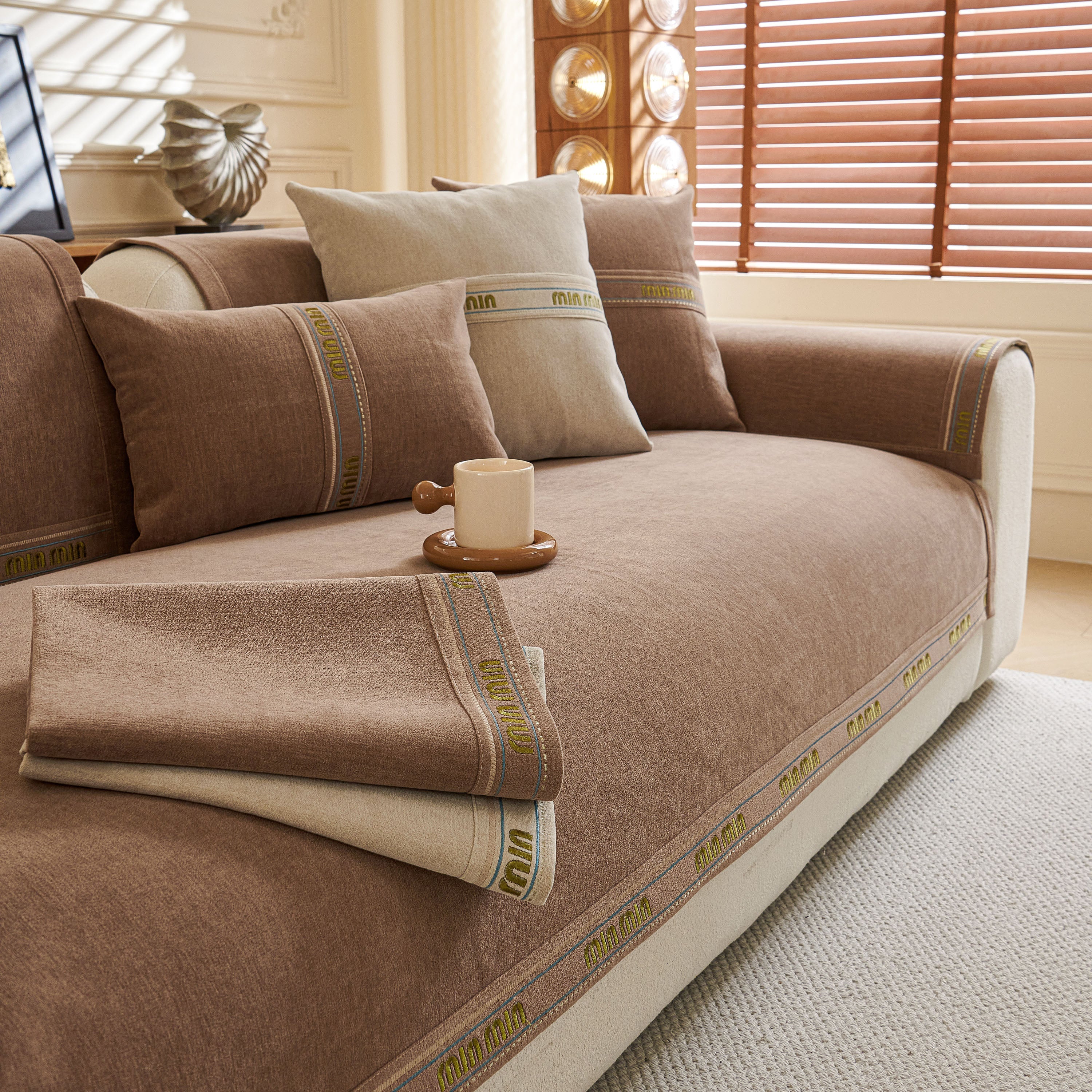 Chenille Sofa Cover Pet Mat, Non-Slip Couch Protector for Sectional & L-Shaped Sofas - Image 36