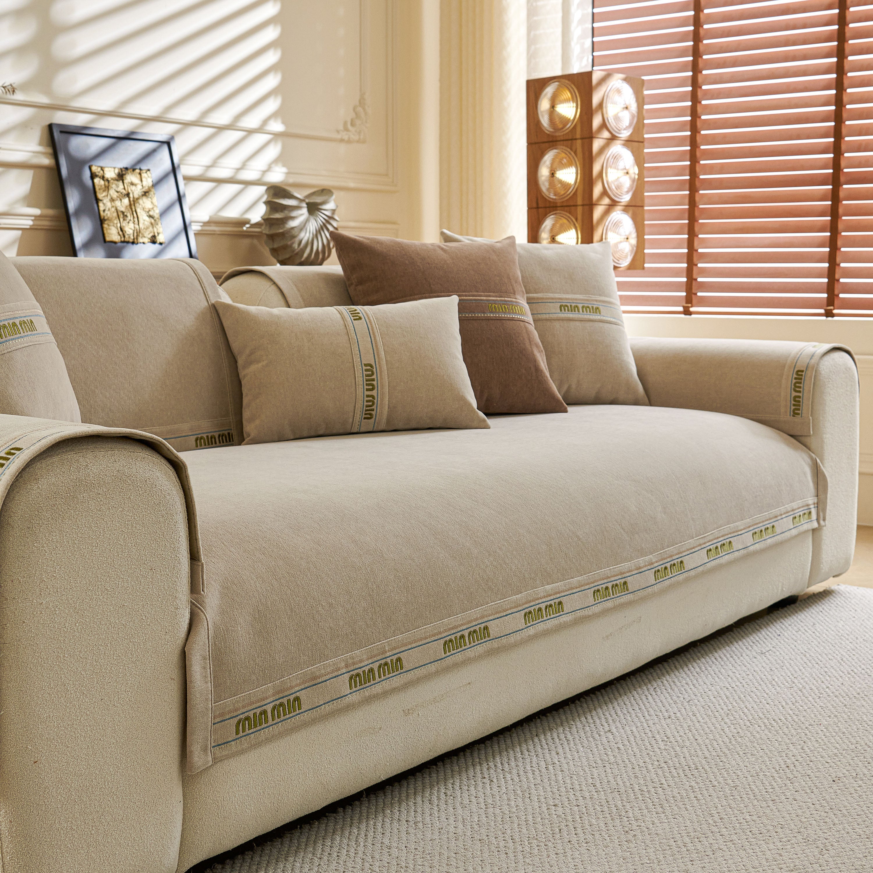Chenille Sofa Cover Pet Mat, Non-Slip Couch Protector for Sectional & L-Shaped Sofas - Image 4