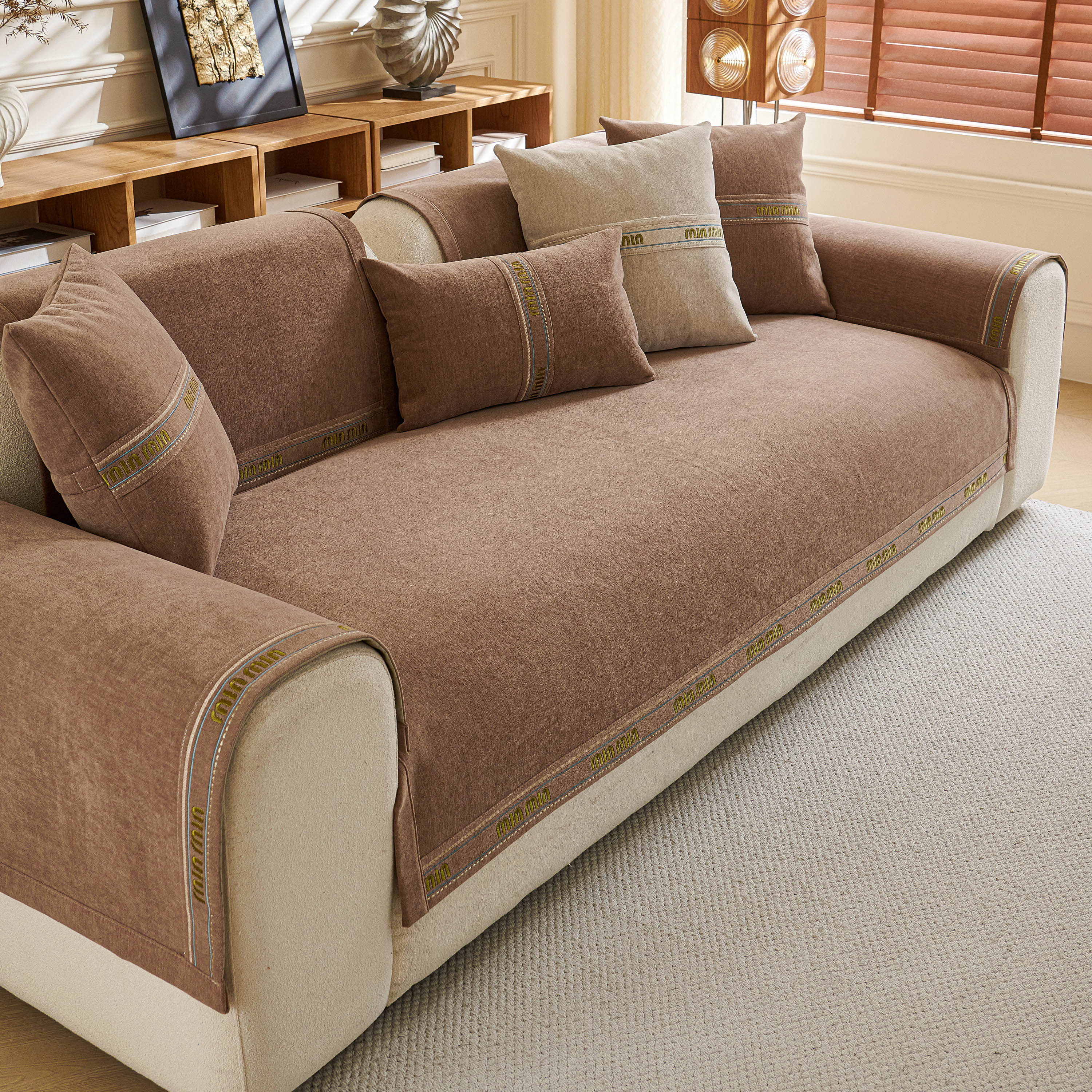 Chenille Sofa Cover Pet Mat, Non-Slip Couch Protector for Sectional & L-Shaped Sofas - Image 42