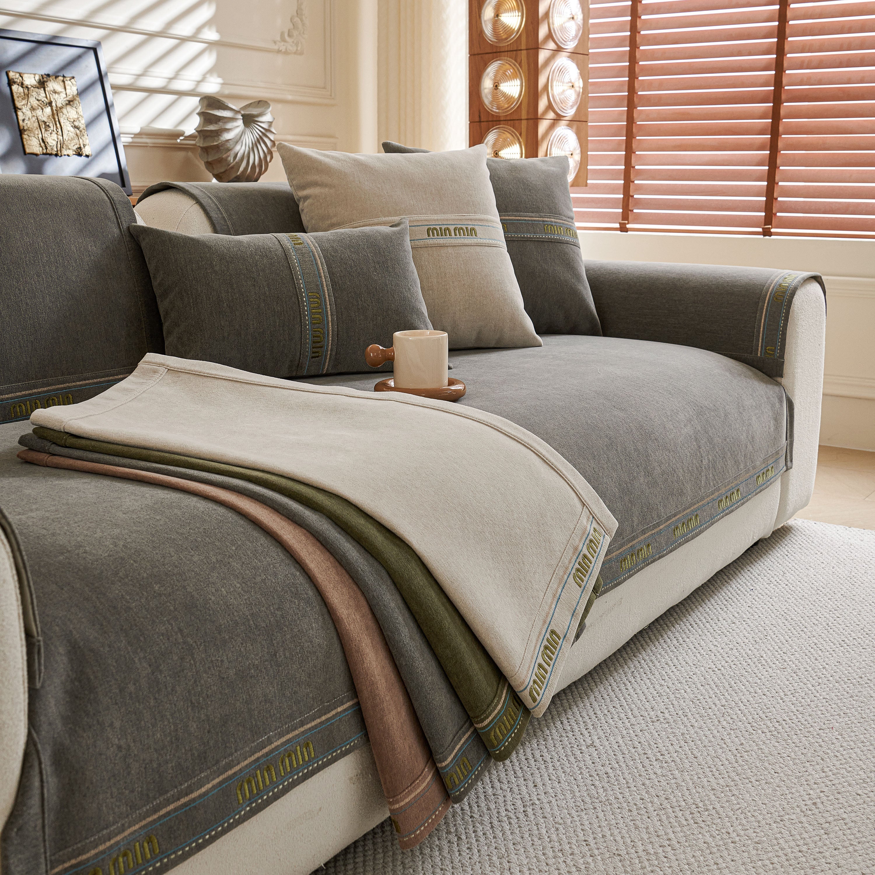 Chenille Sofa Cover Pet Mat, Non-Slip Couch Protector for Sectional & L-Shaped Sofas - Image 60