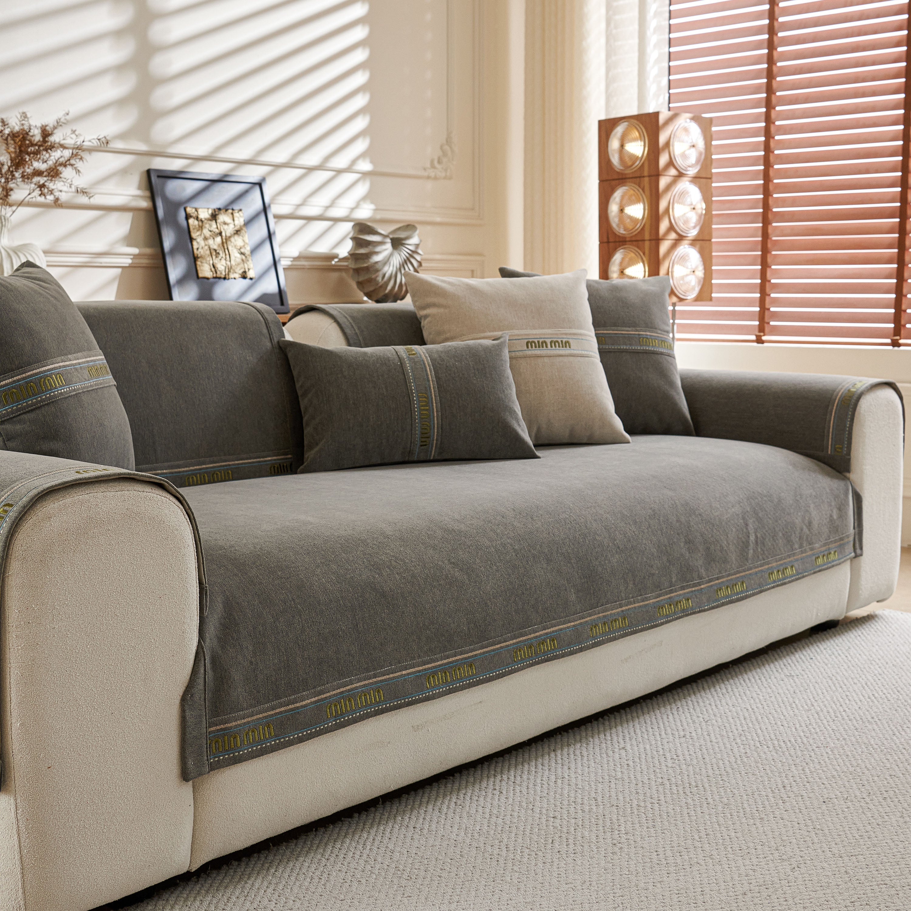 Chenille Sofa Cover Pet Mat, Non-Slip Couch Protector for Sectional & L-Shaped Sofas - Image 71