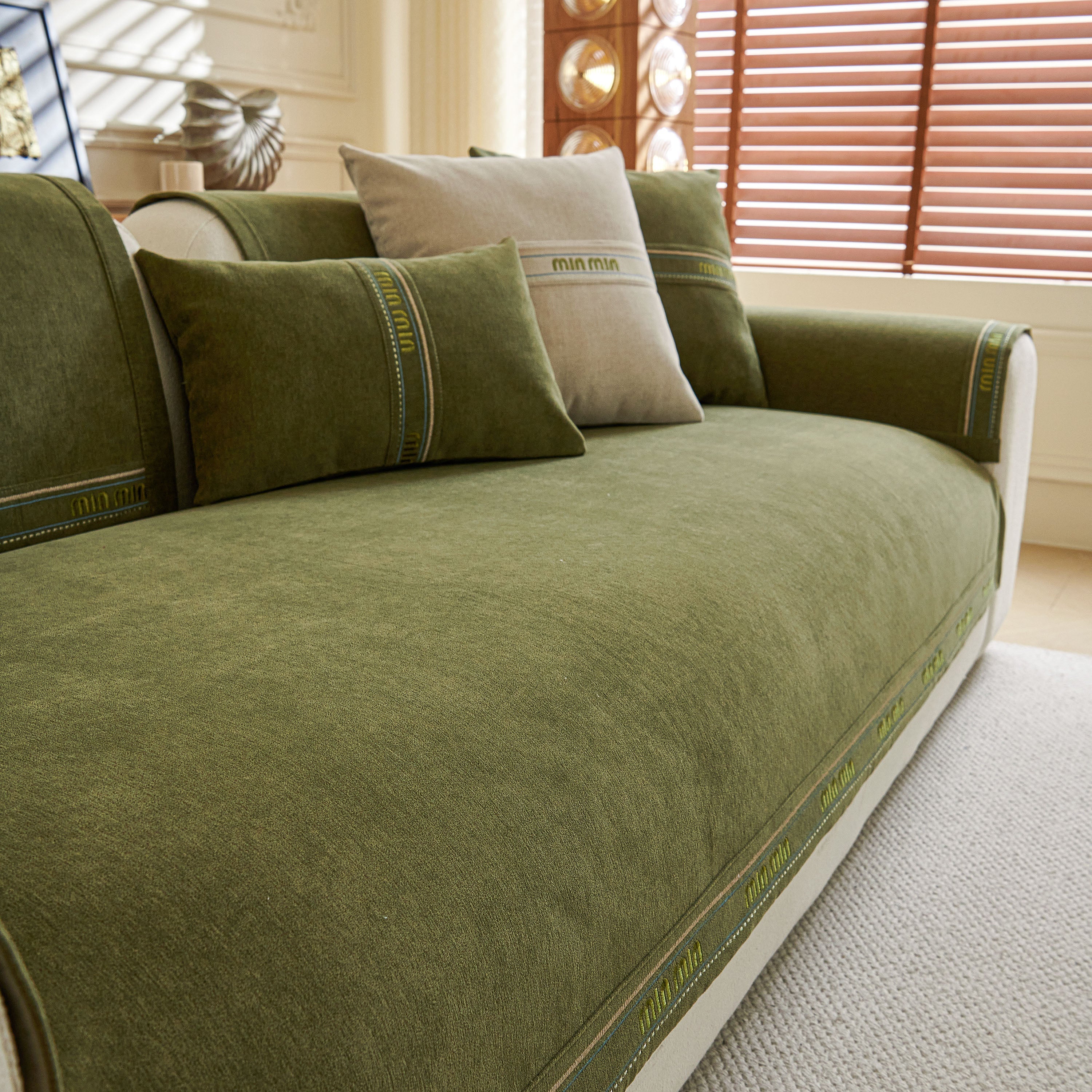 Chenille Sofa Cover Pet Mat, Non-Slip Couch Protector for Sectional & L-Shaped Sofas - Image 91