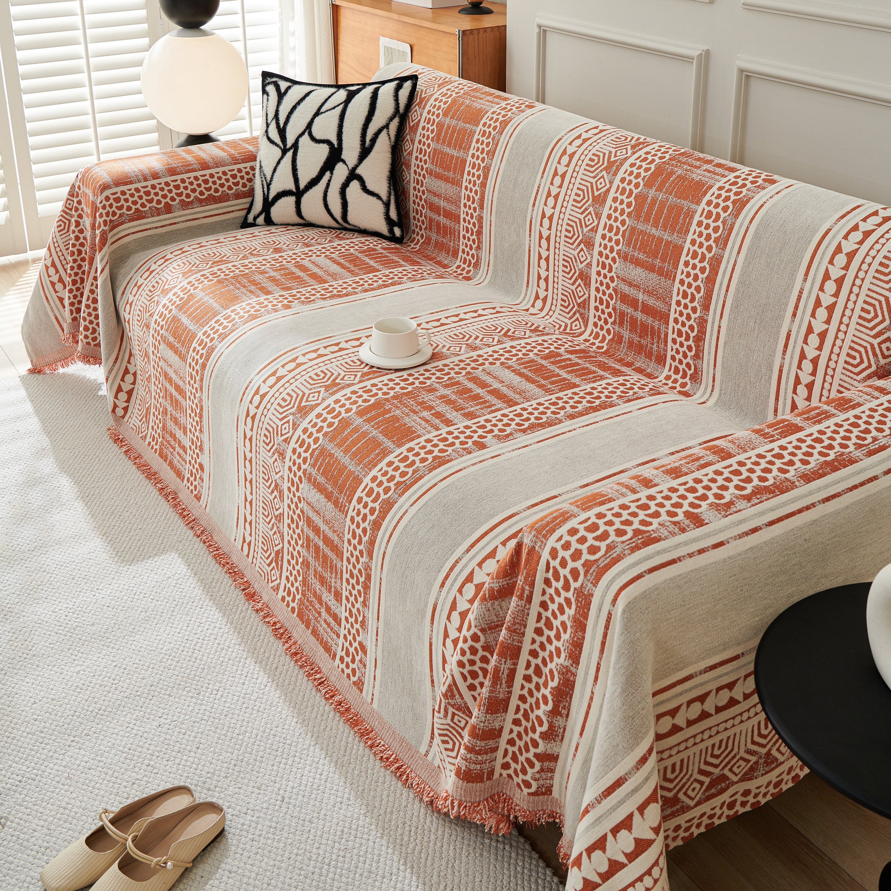 Chenille Sofa Cover Throw Blanket, Boho Geometric Scratch Proof Couch Protector - Image 76