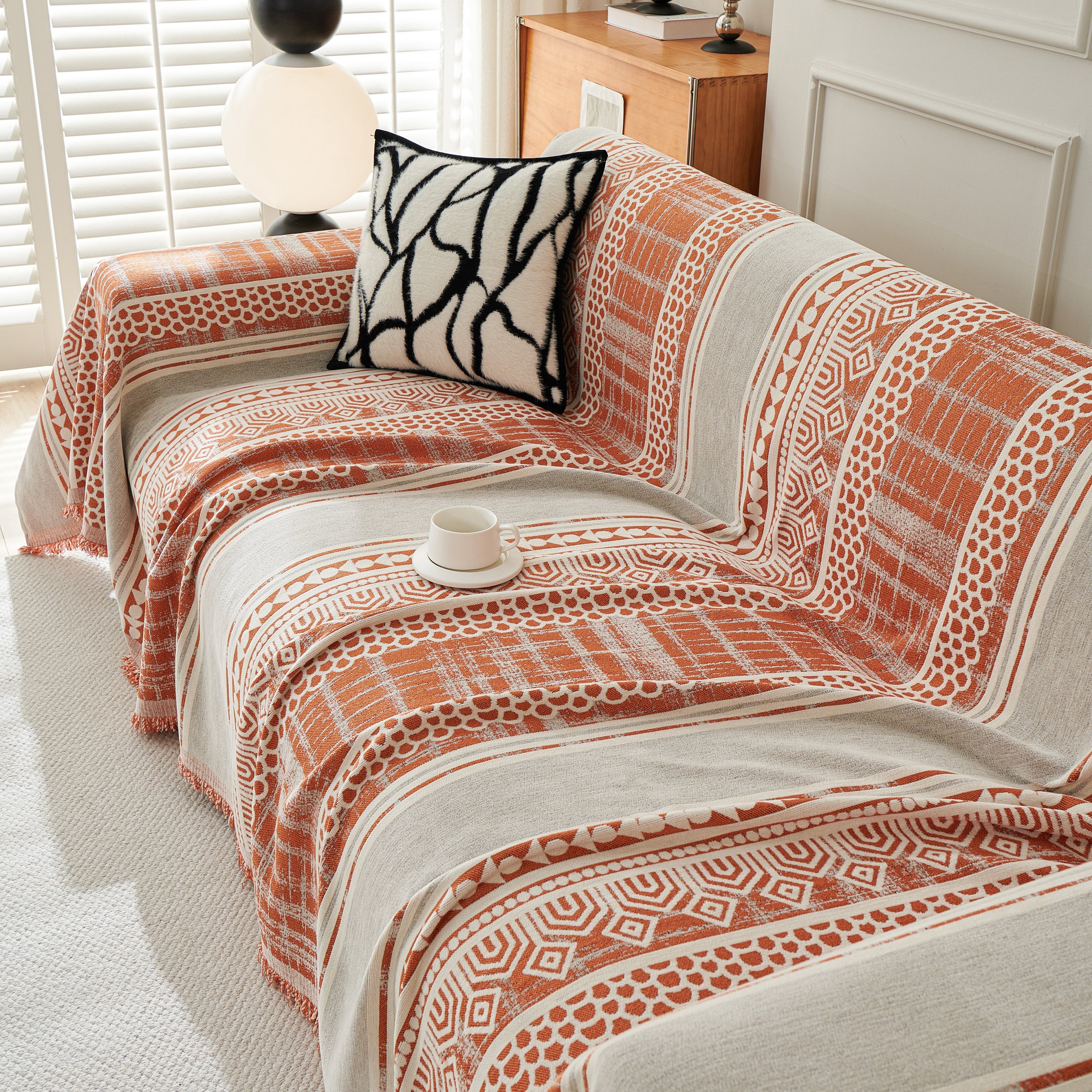 Chenille Sofa Cover Throw Blanket, Boho Geometric Scratch Proof Couch Protector - Image 79