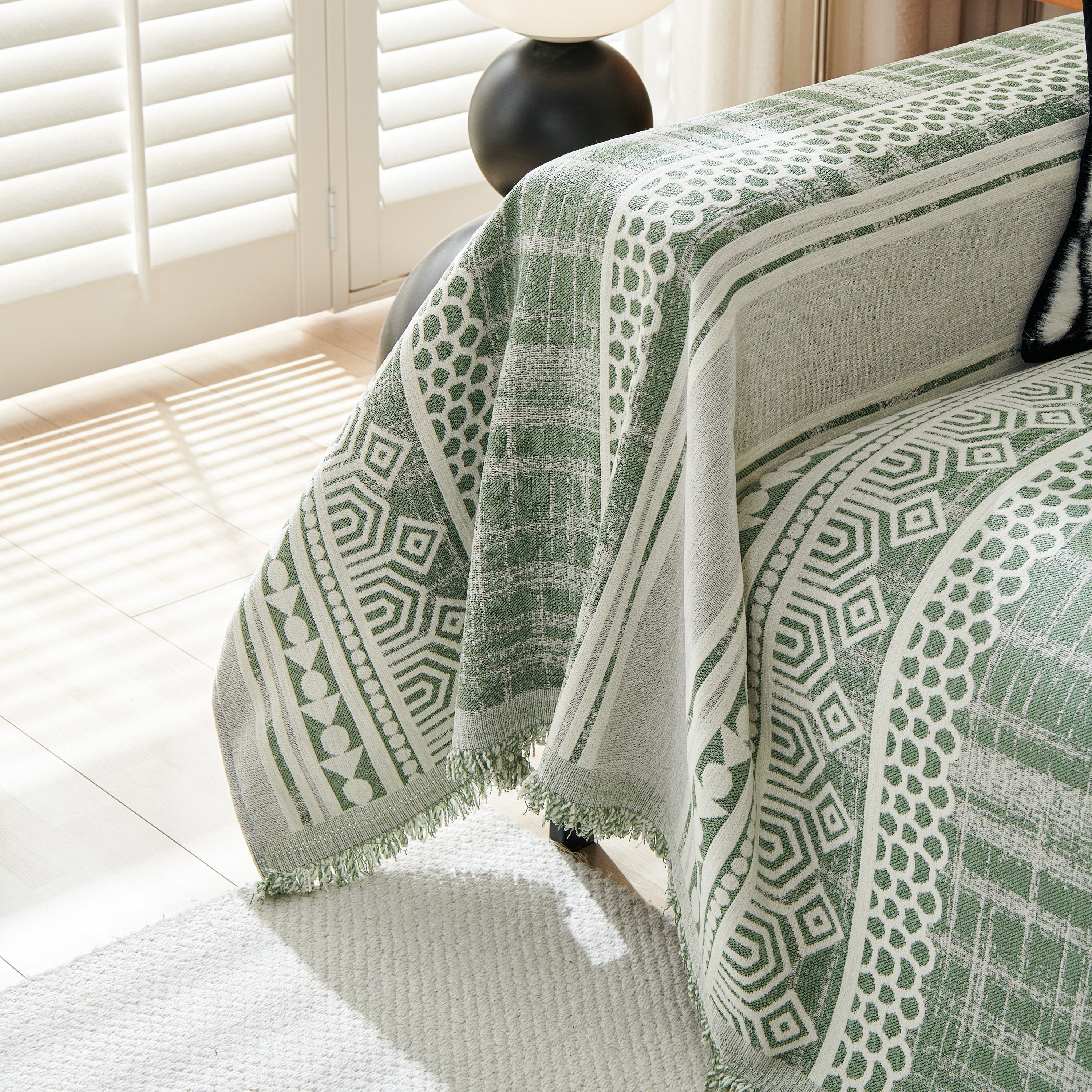 Chenille Sofa Cover Throw Blanket, Boho Geometric Scratch Proof Couch Protector - Image 96