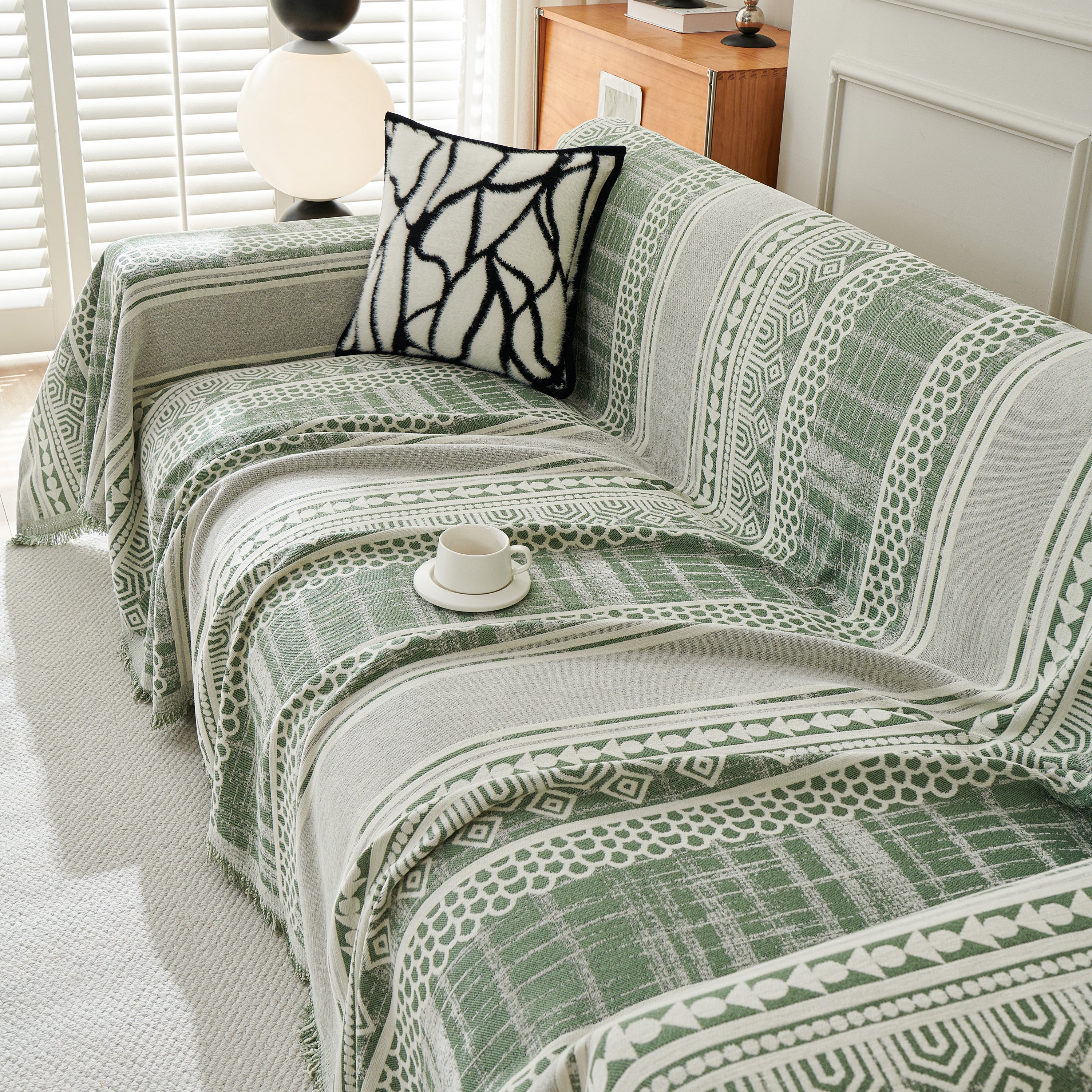 Chenille Sofa Cover Throw Blanket, Boho Geometric Scratch Proof Couch Protector - Image 98