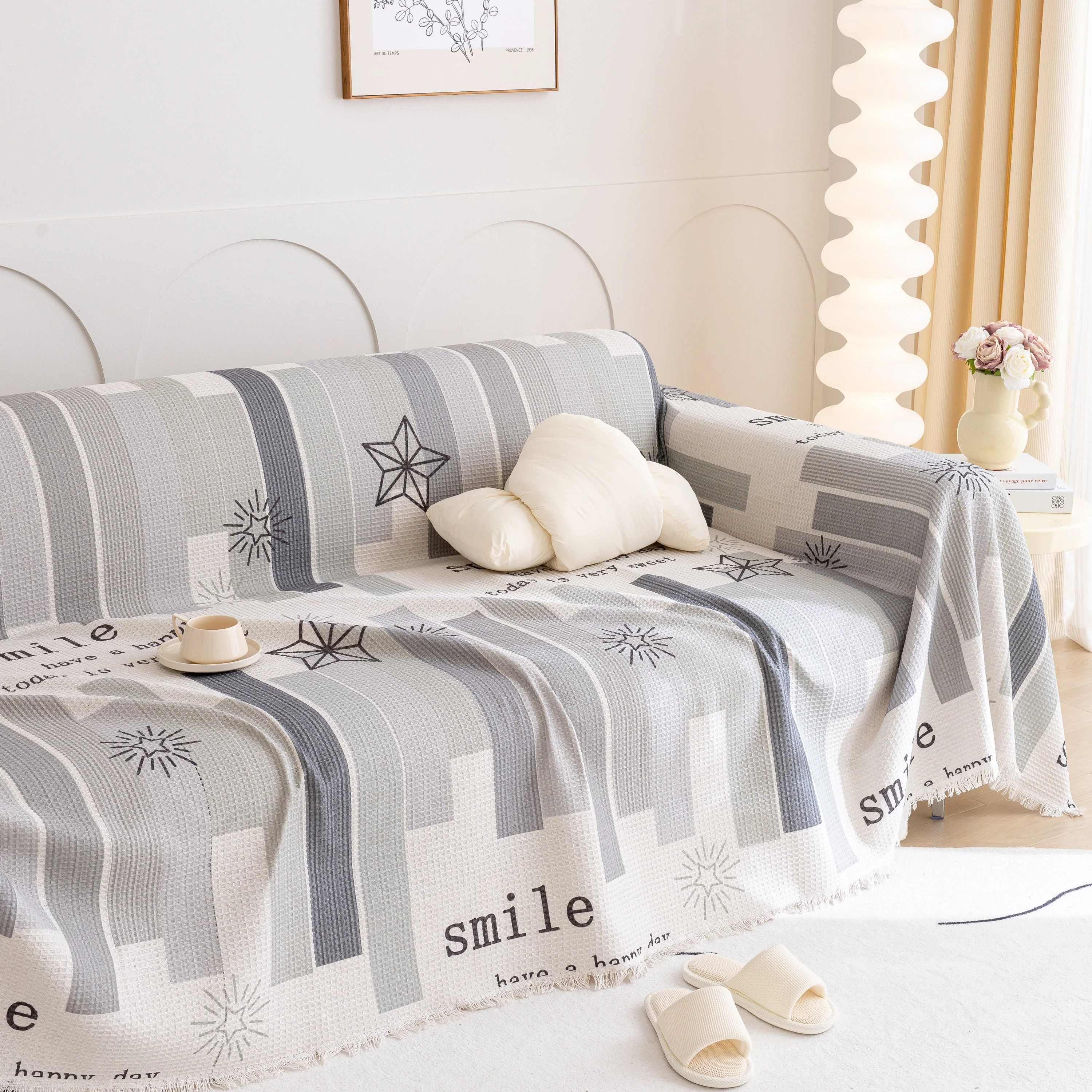 Chenille Sofa Cover Throw, Smile Couch Cover Blanket Throws for Couches, Soft Sofa Towel - Image 100