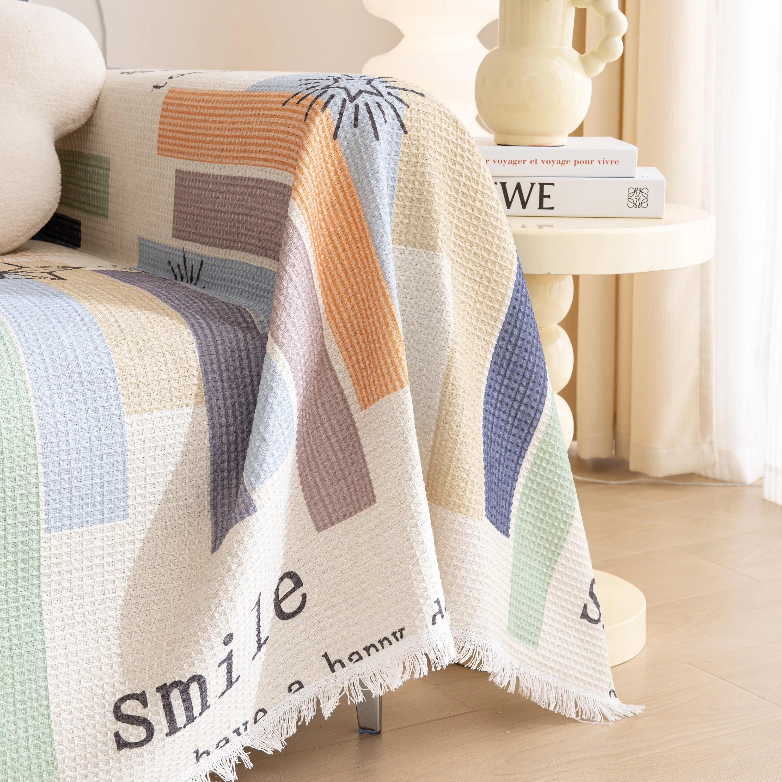 Chenille Sofa Cover Throw, Smile Couch Cover Blanket Throws for Couches, Soft Sofa Towel - Image 12