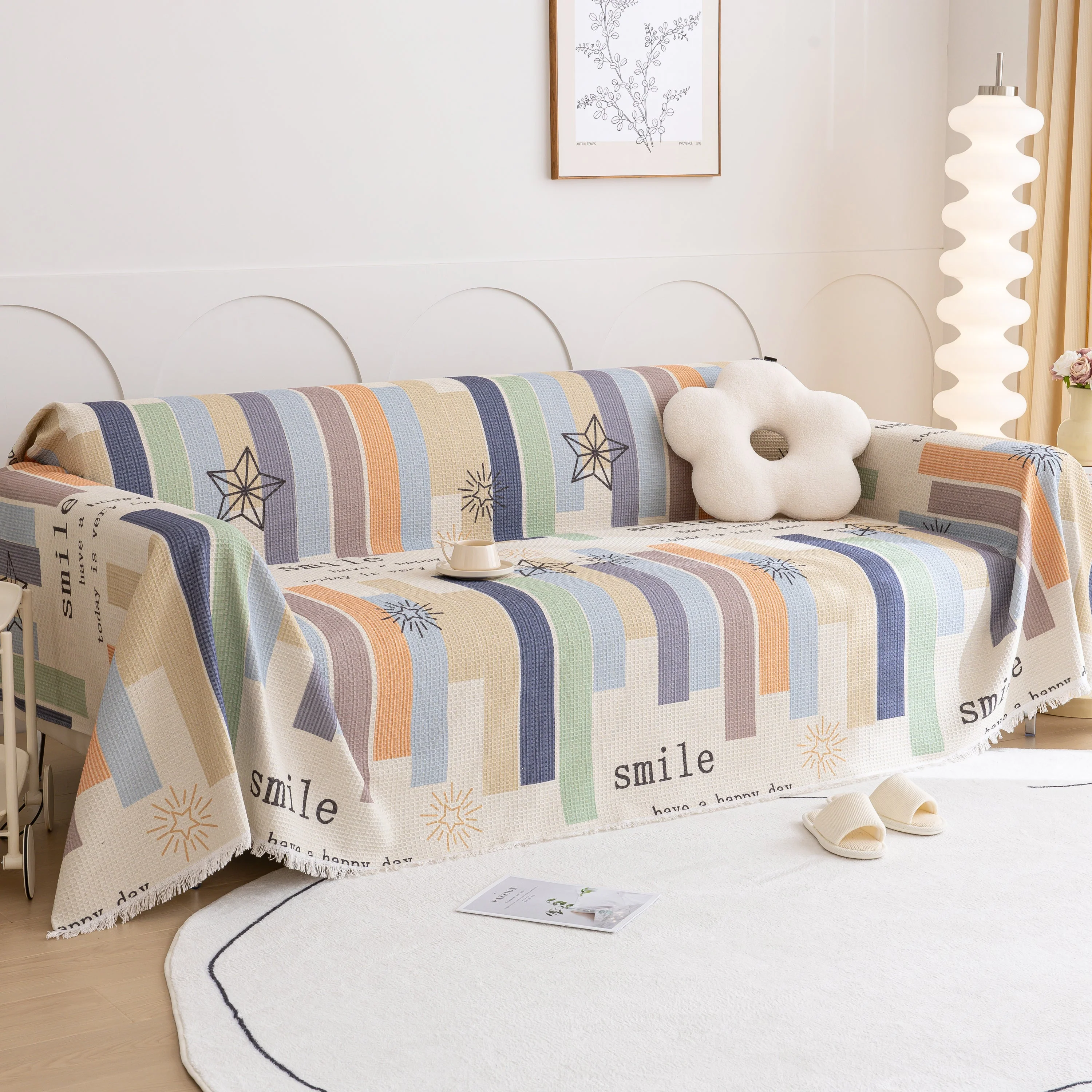 Chenille Sofa Cover Throw, Smile Couch Cover Blanket Throws for Couches, Soft Sofa Towel - Image 20