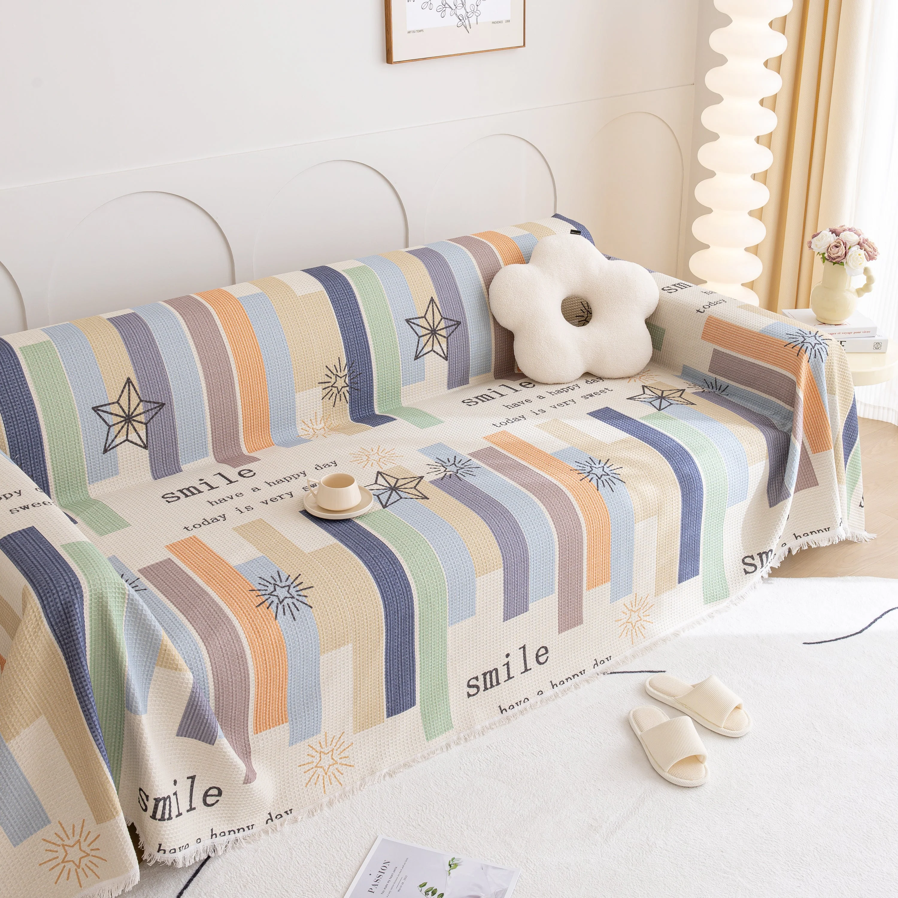 Chenille Sofa Cover Throw, Smile Couch Cover Blanket Throws for Couches, Soft Sofa Towel - Image 21
