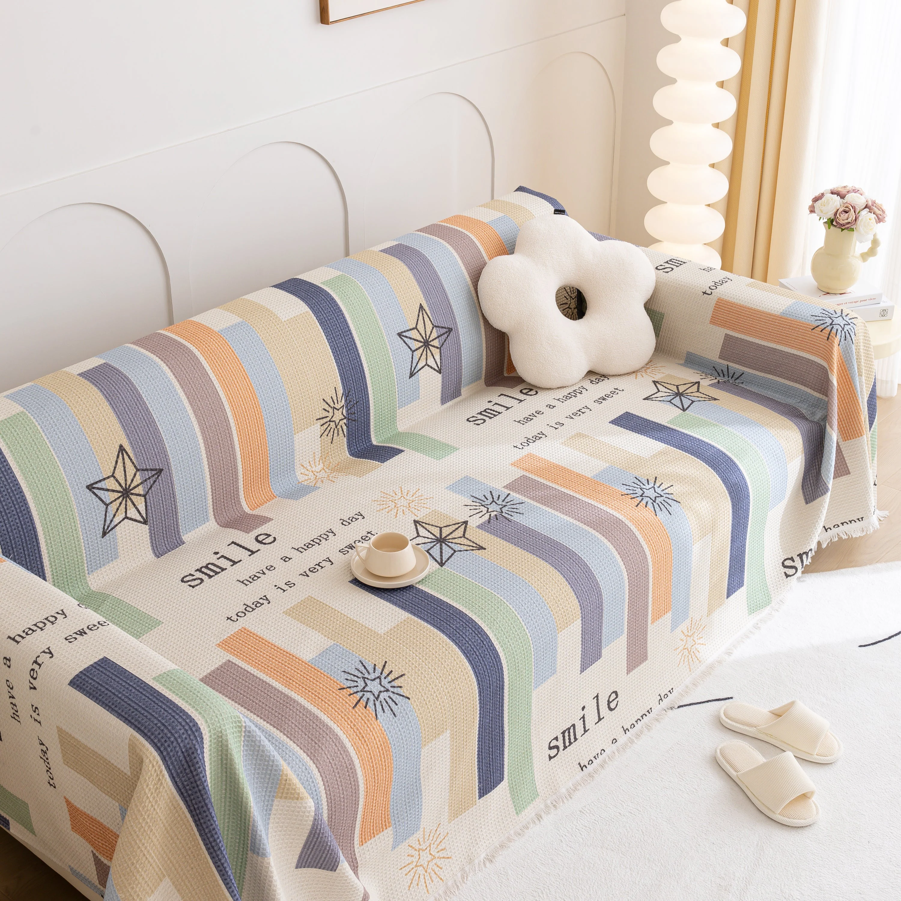 Chenille Sofa Cover Throw, Smile Couch Cover Blanket Throws for Couches, Soft Sofa Towel - Image 22