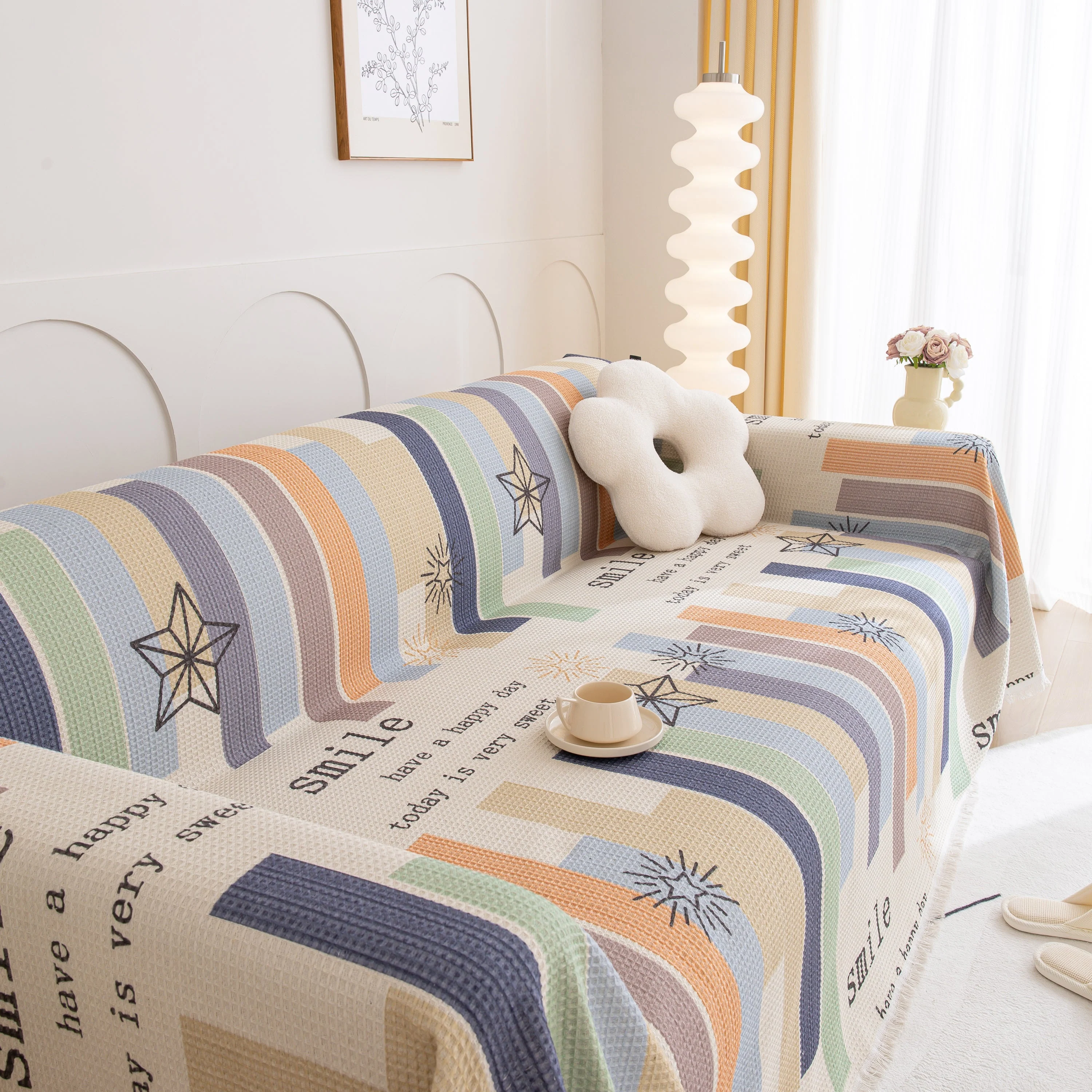 Chenille Sofa Cover Throw, Smile Couch Cover Blanket Throws for Couches, Soft Sofa Towel - Image 23