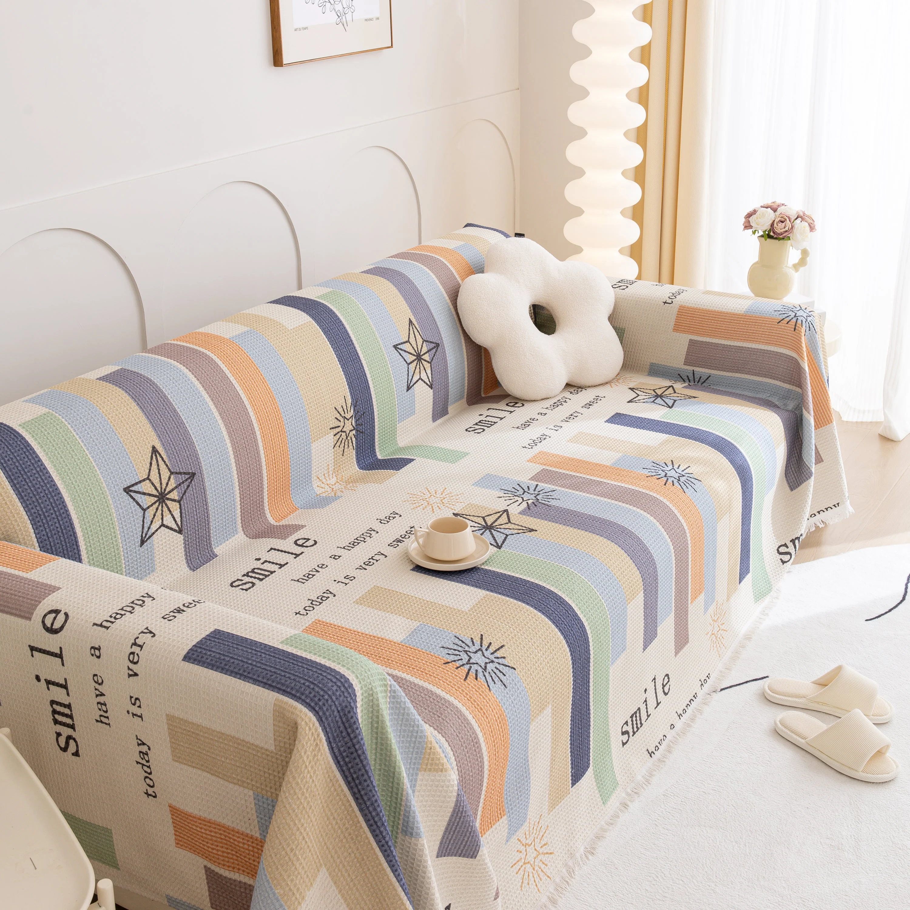 Chenille Sofa Cover Throw, Smile Couch Cover Blanket Throws for Couches, Soft Sofa Towel - Image 24