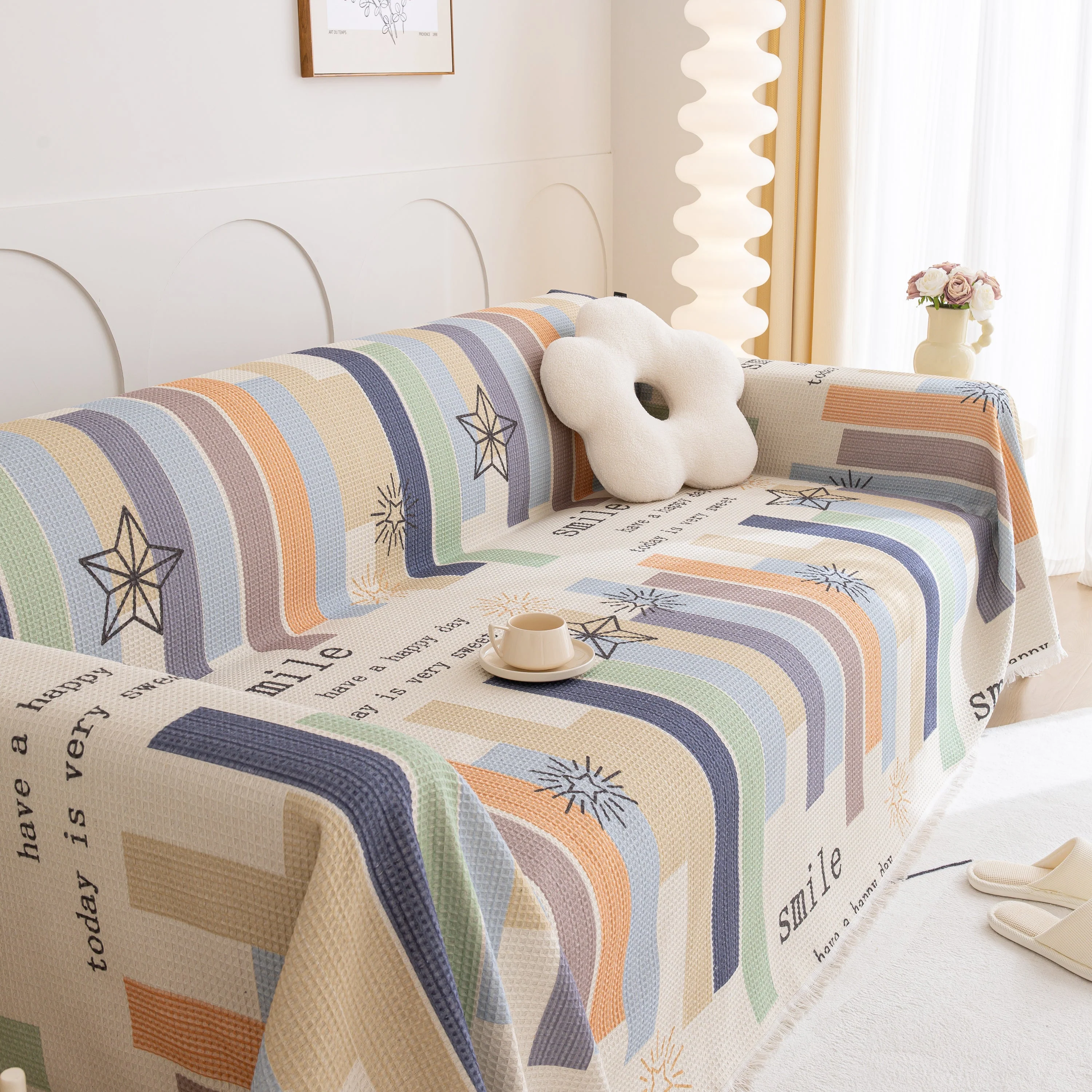 Chenille Sofa Cover Throw, Smile Couch Cover Blanket Throws for Couches, Soft Sofa Towel - Image 25