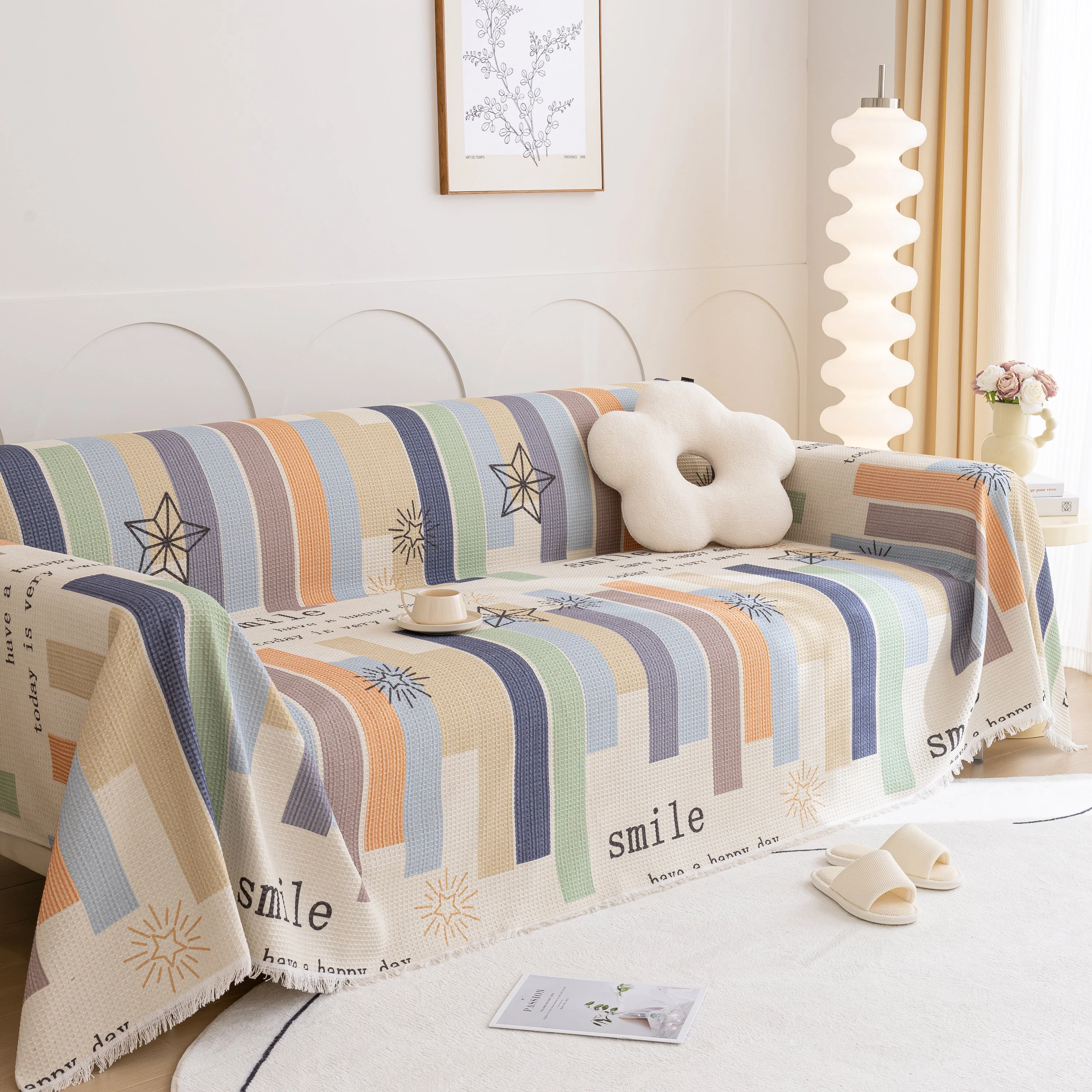 Chenille Sofa Cover Throw, Smile Couch Cover Blanket Throws for Couches, Soft Sofa Towel - Image 26