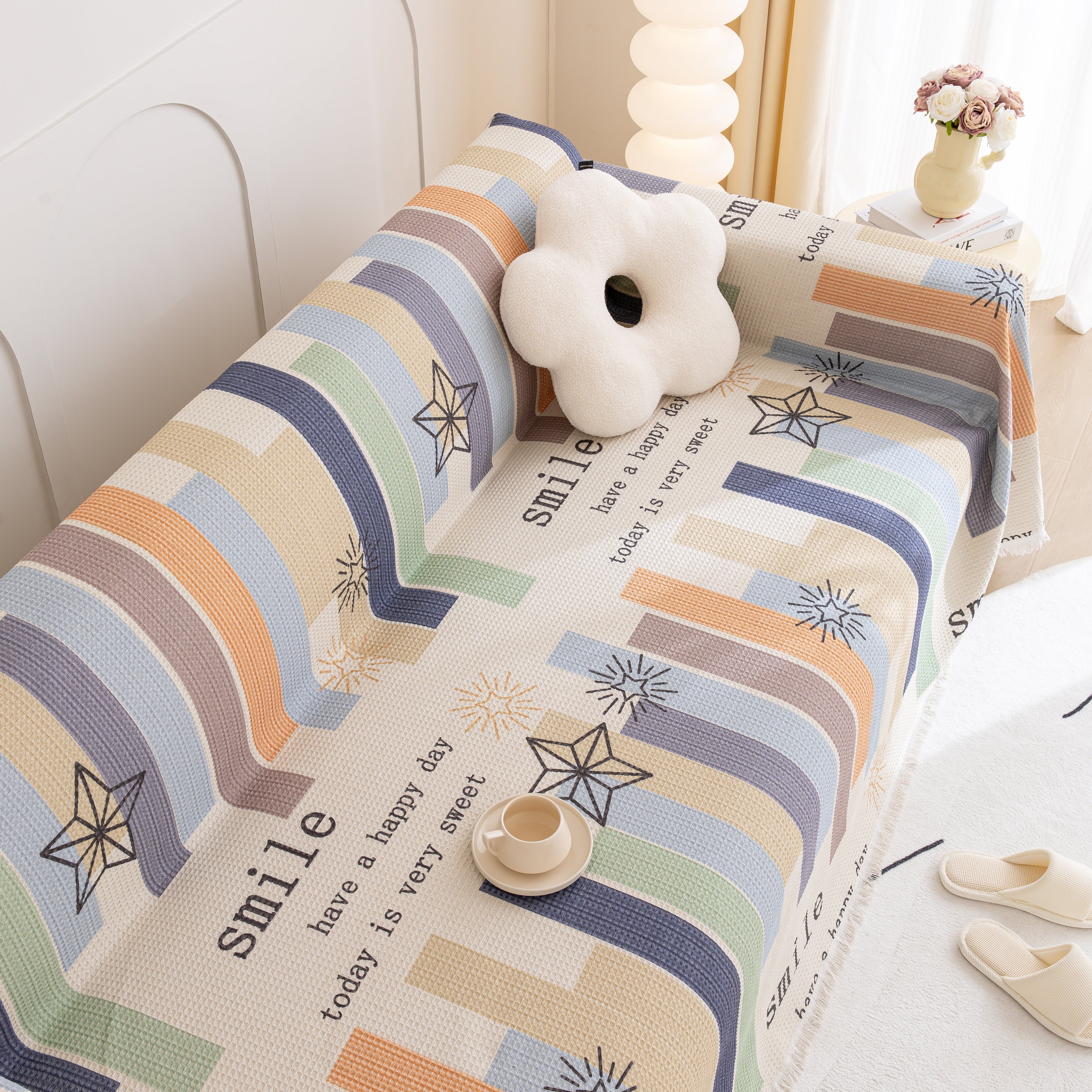 Chenille Sofa Cover Throw, Smile Couch Cover Blanket Throws for Couches, Soft Sofa Towel - Image 27