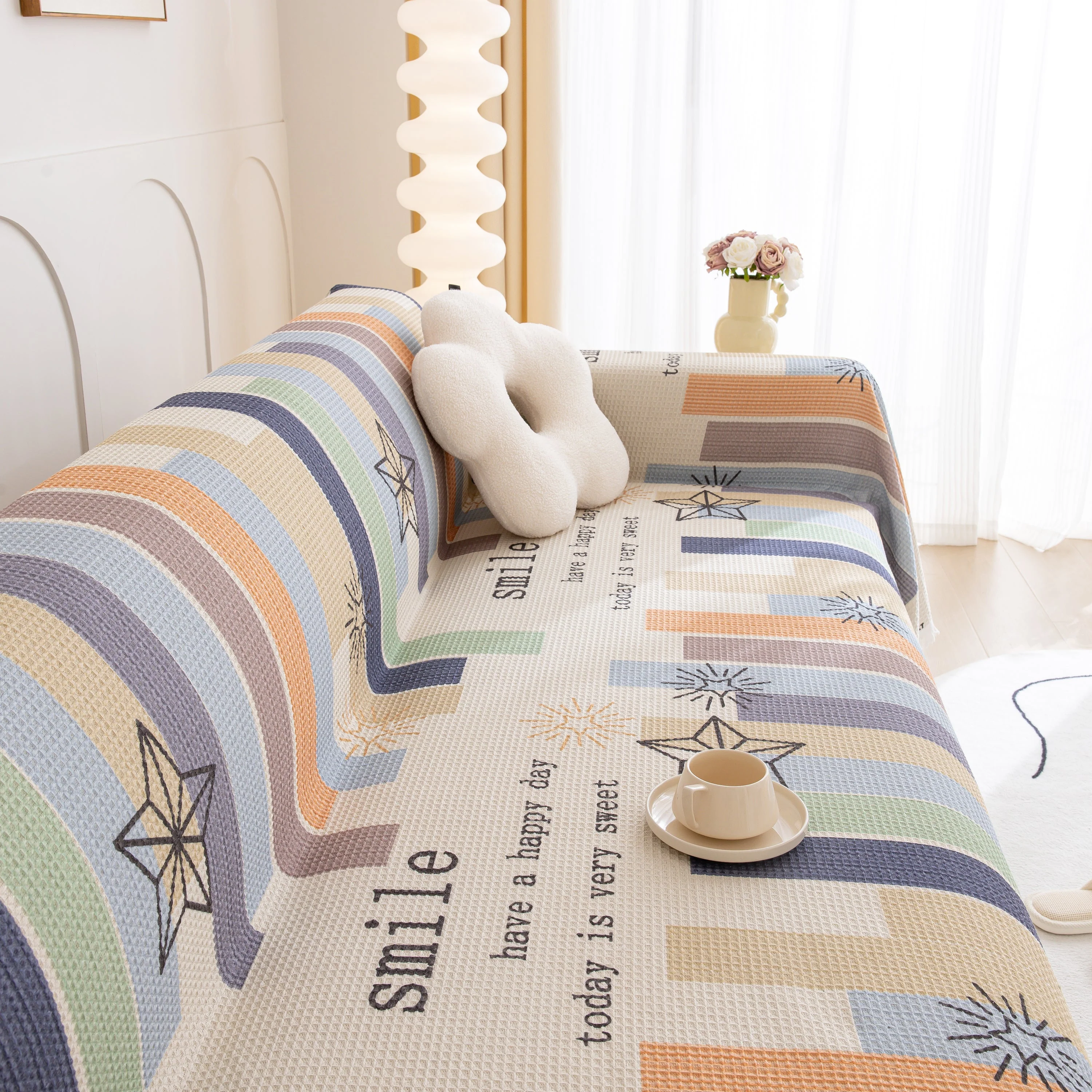Chenille Sofa Cover Throw, Smile Couch Cover Blanket Throws for Couches, Soft Sofa Towel - Image 28