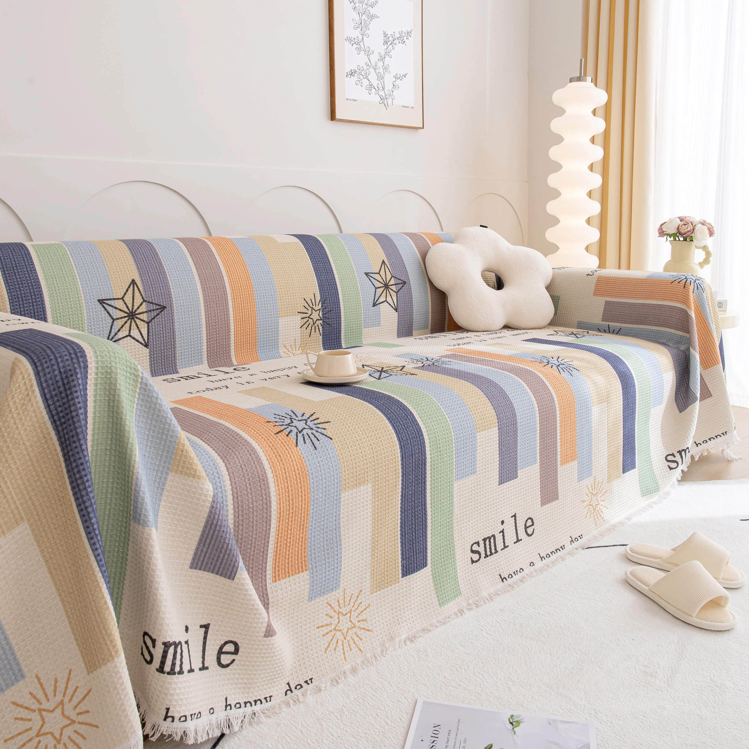Chenille Sofa Cover Throw, Smile Couch Cover Blanket Throws for Couches, Soft Sofa Towel - Image 29