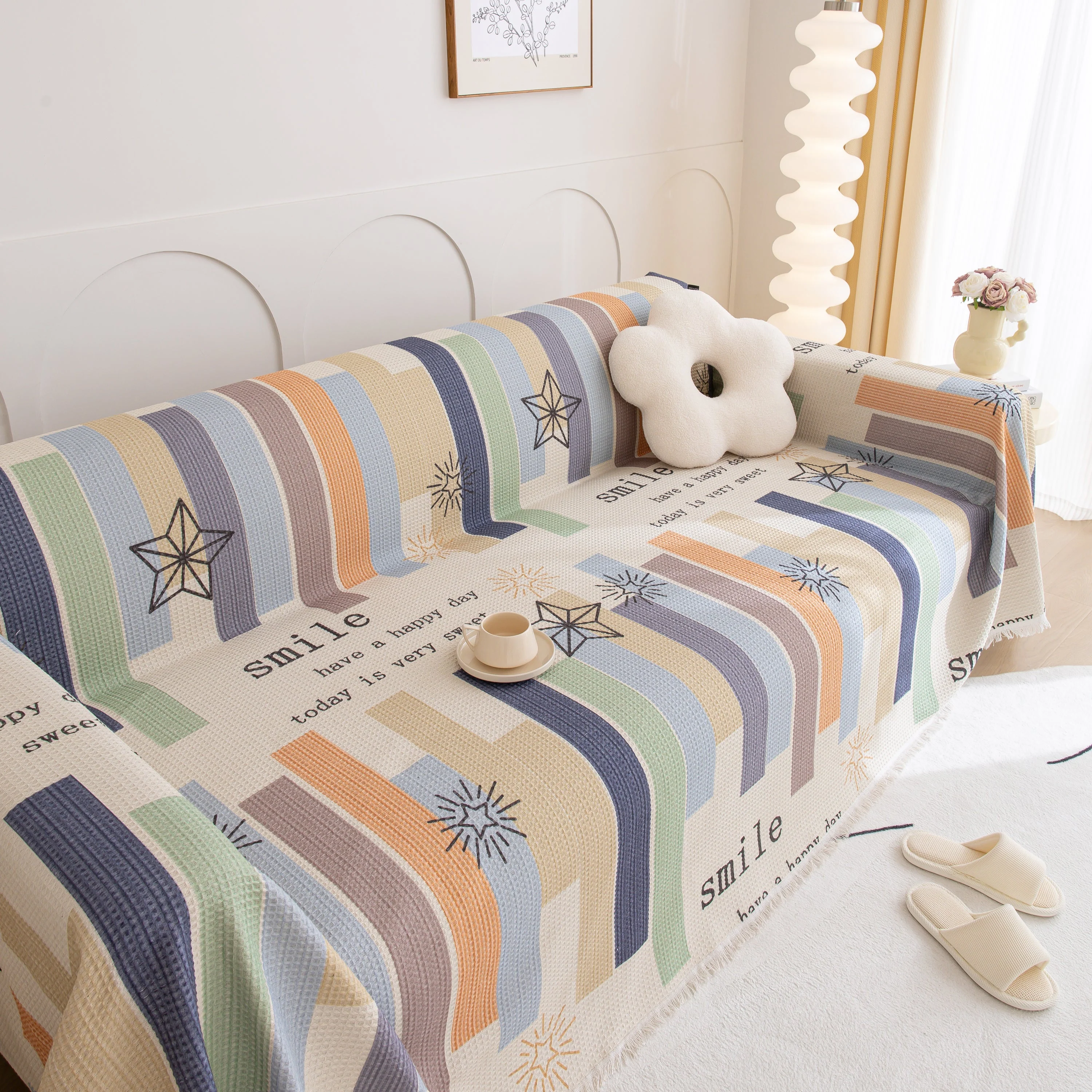 Chenille Sofa Cover Throw, Smile Couch Cover Blanket Throws for Couches, Soft Sofa Towel - Image 30
