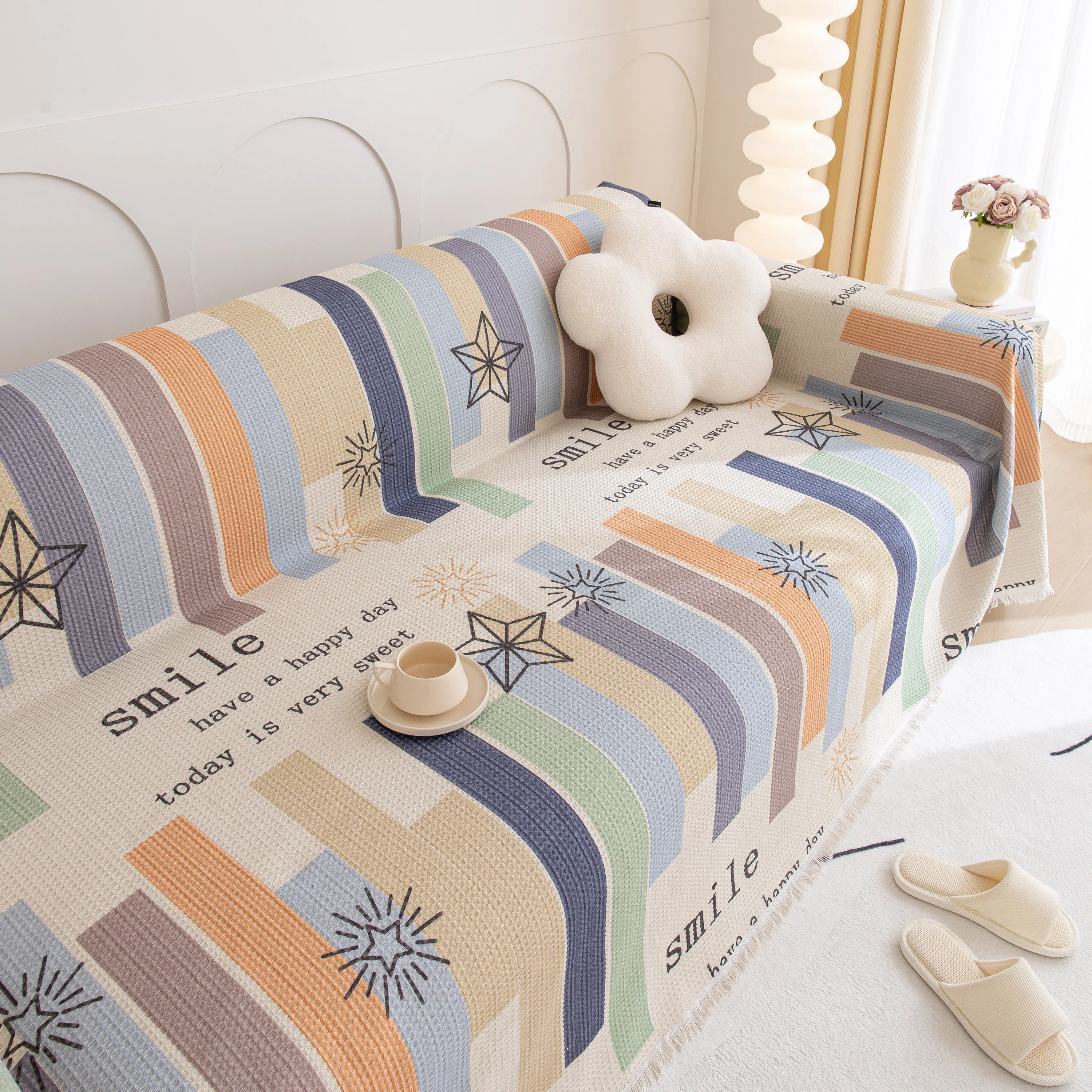 Chenille Sofa Cover Throw, Smile Couch Cover Blanket Throws for Couches, Soft Sofa Towel - Image 31
