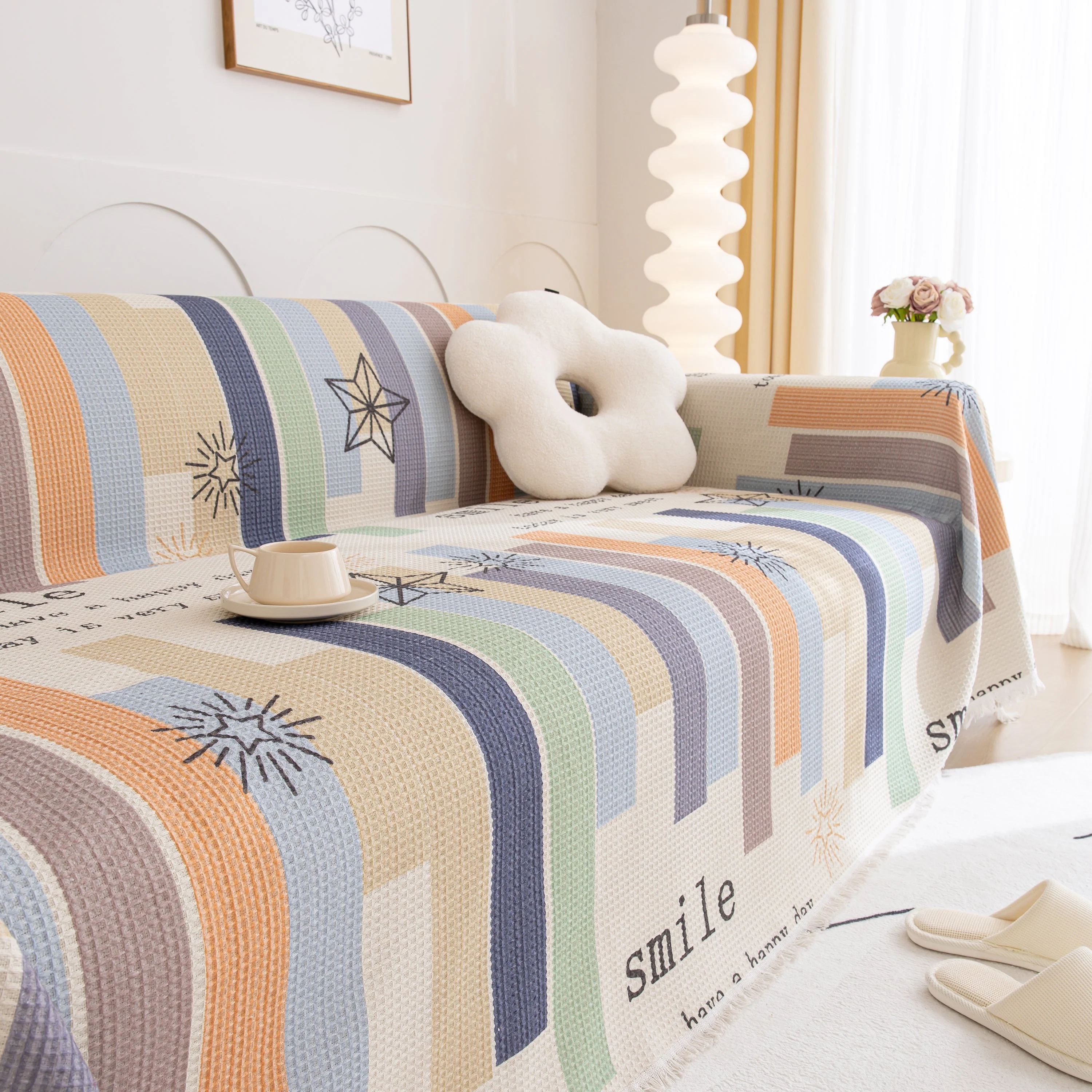 Chenille Sofa Cover Throw, Smile Couch Cover Blanket Throws for Couches, Soft Sofa Towel - Image 32