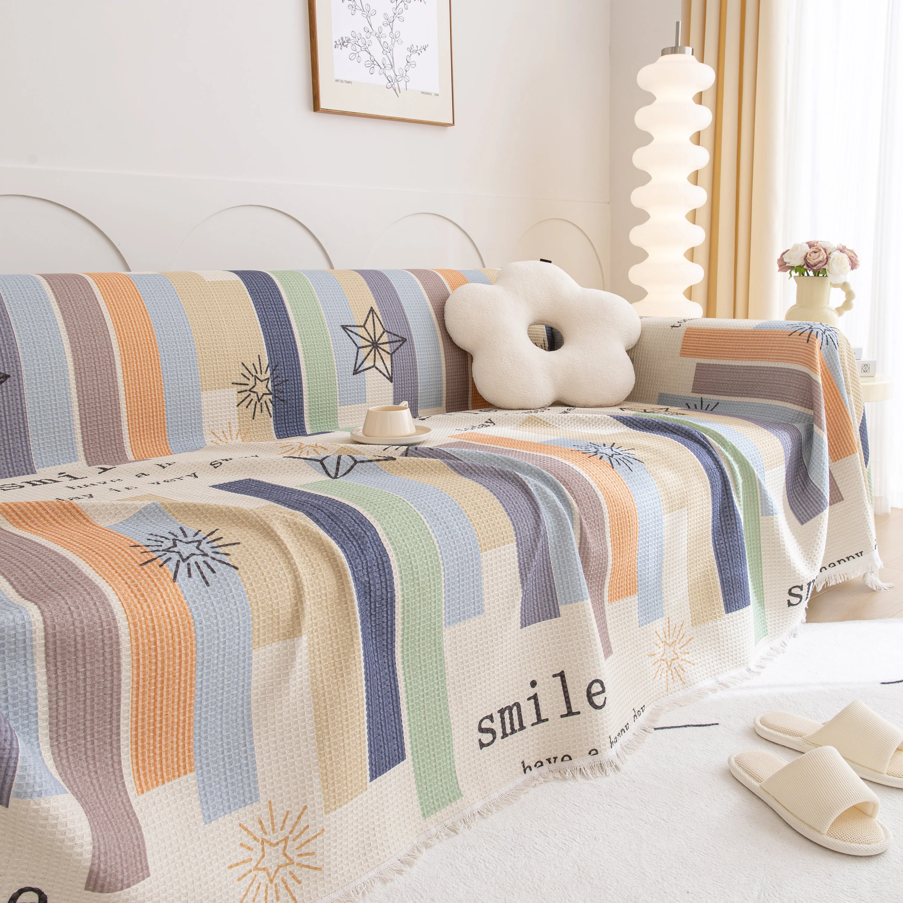 Chenille Sofa Cover Throw, Smile Couch Cover Blanket Throws for Couches, Soft Sofa Towel - Image 38