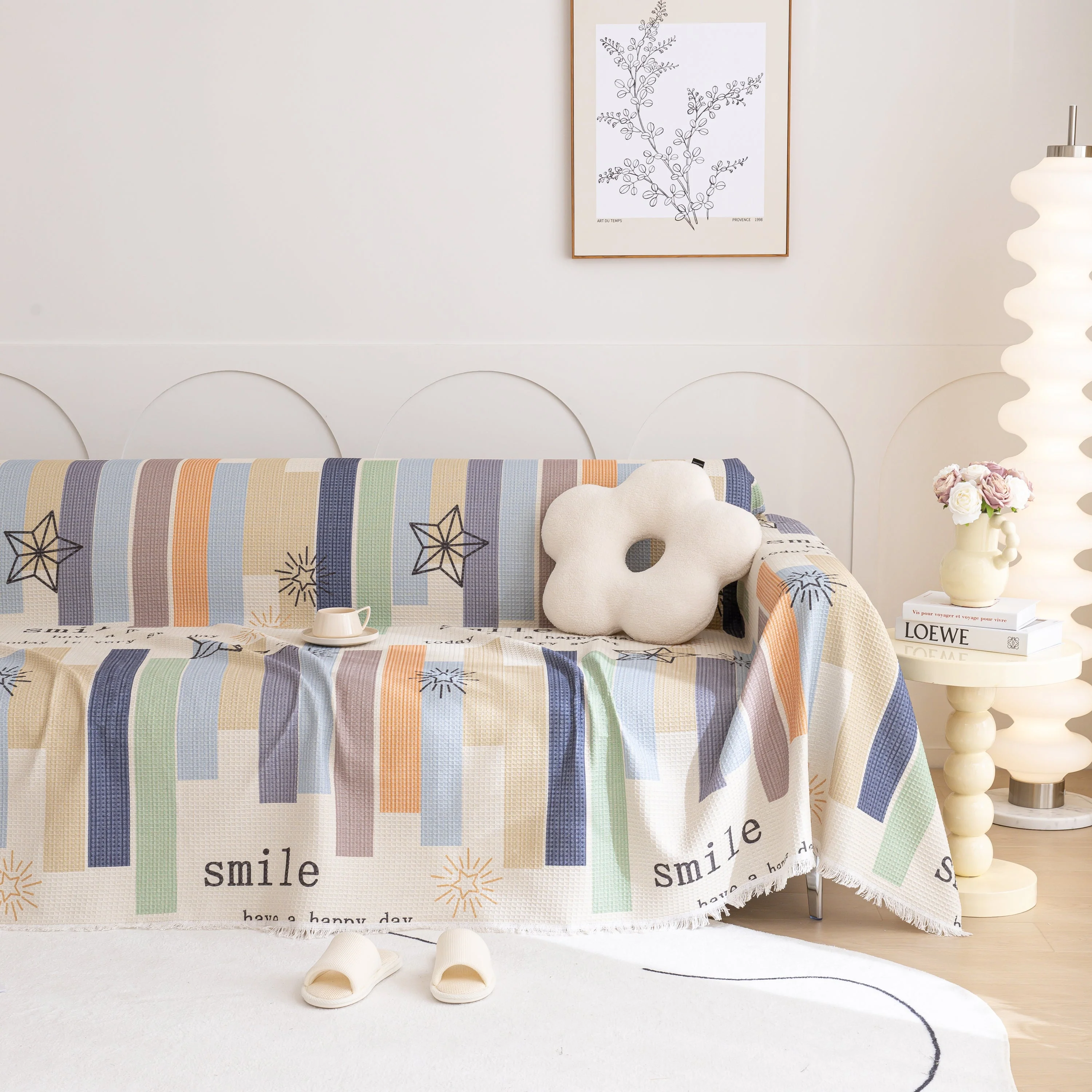 Chenille Sofa Cover Throw, Smile Couch Cover Blanket Throws for Couches, Soft Sofa Towel - Image 40