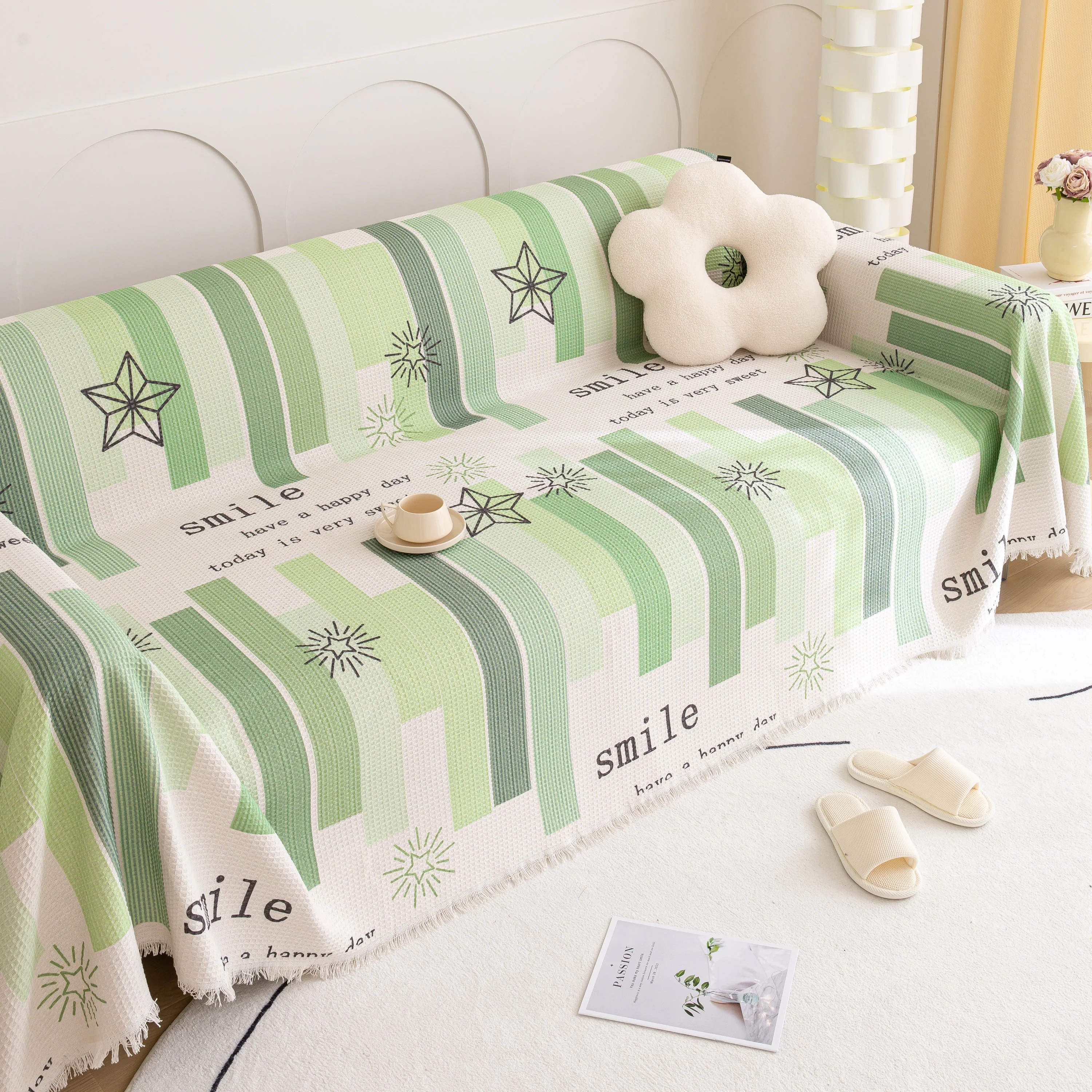 Chenille Sofa Cover Throw, Smile Couch Cover Blanket Throws for Couches, Soft Sofa Towel - Image 45