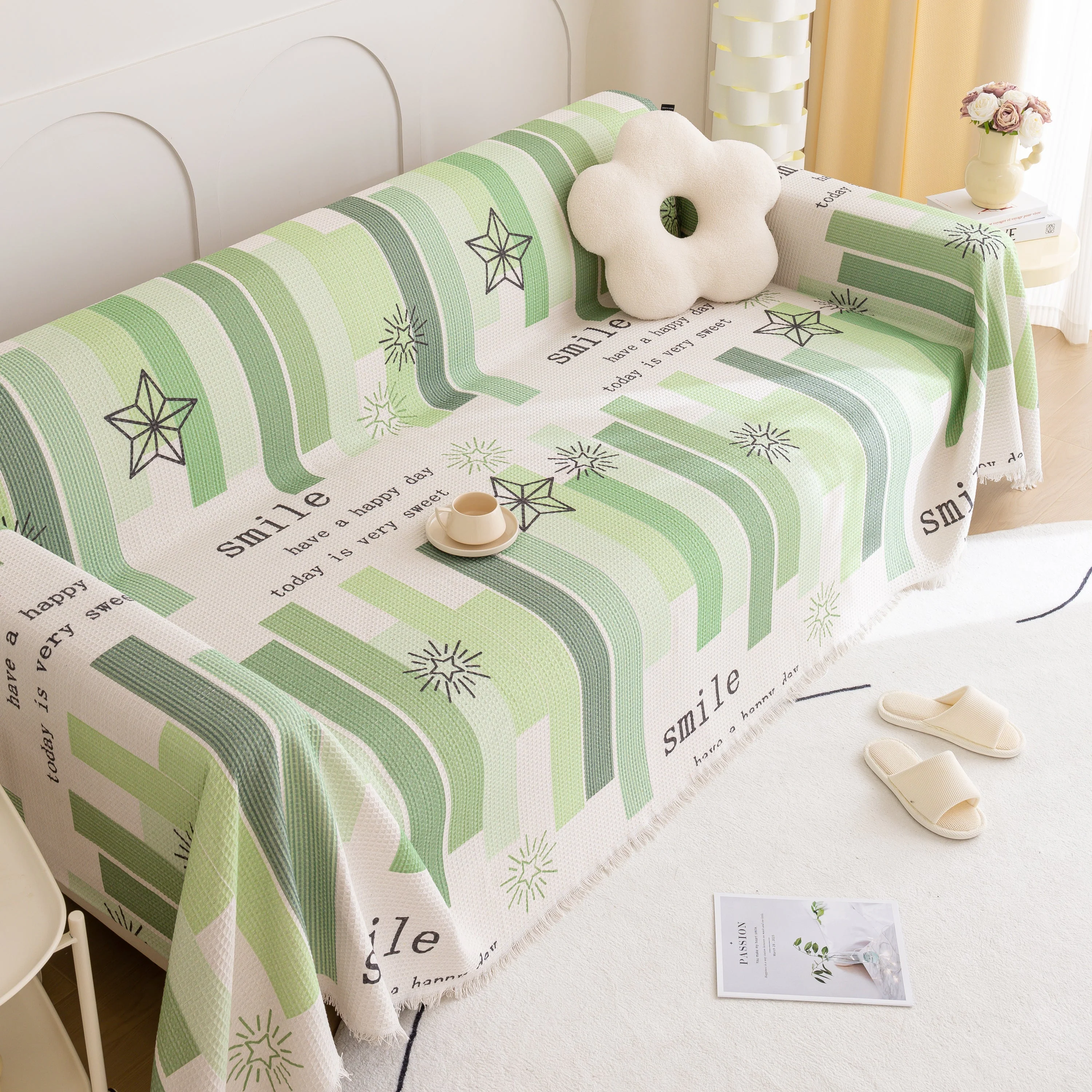 Chenille Sofa Cover Throw, Smile Couch Cover Blanket Throws for Couches, Soft Sofa Towel - Image 46