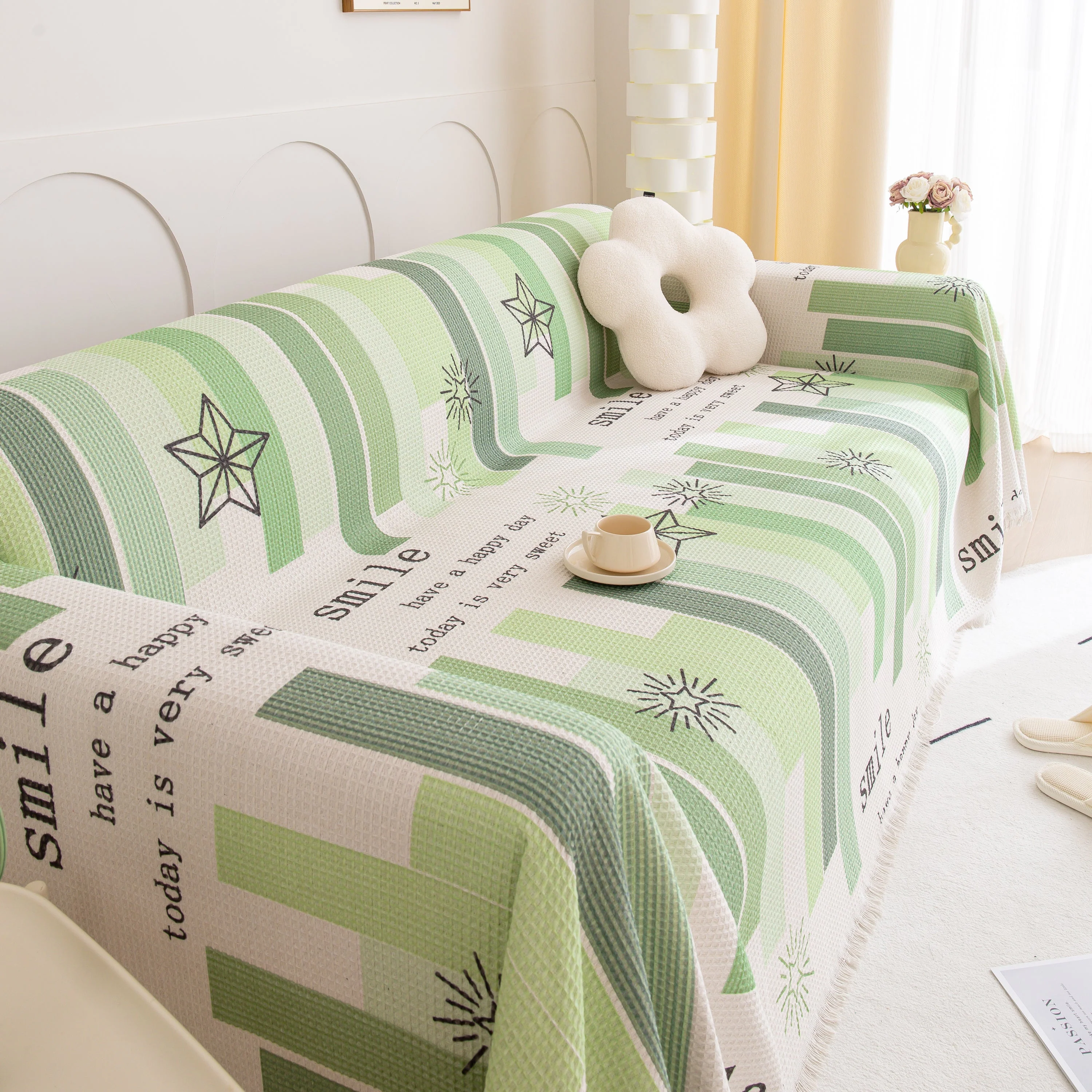 Chenille Sofa Cover Throw, Smile Couch Cover Blanket Throws for Couches, Soft Sofa Towel - Image 47