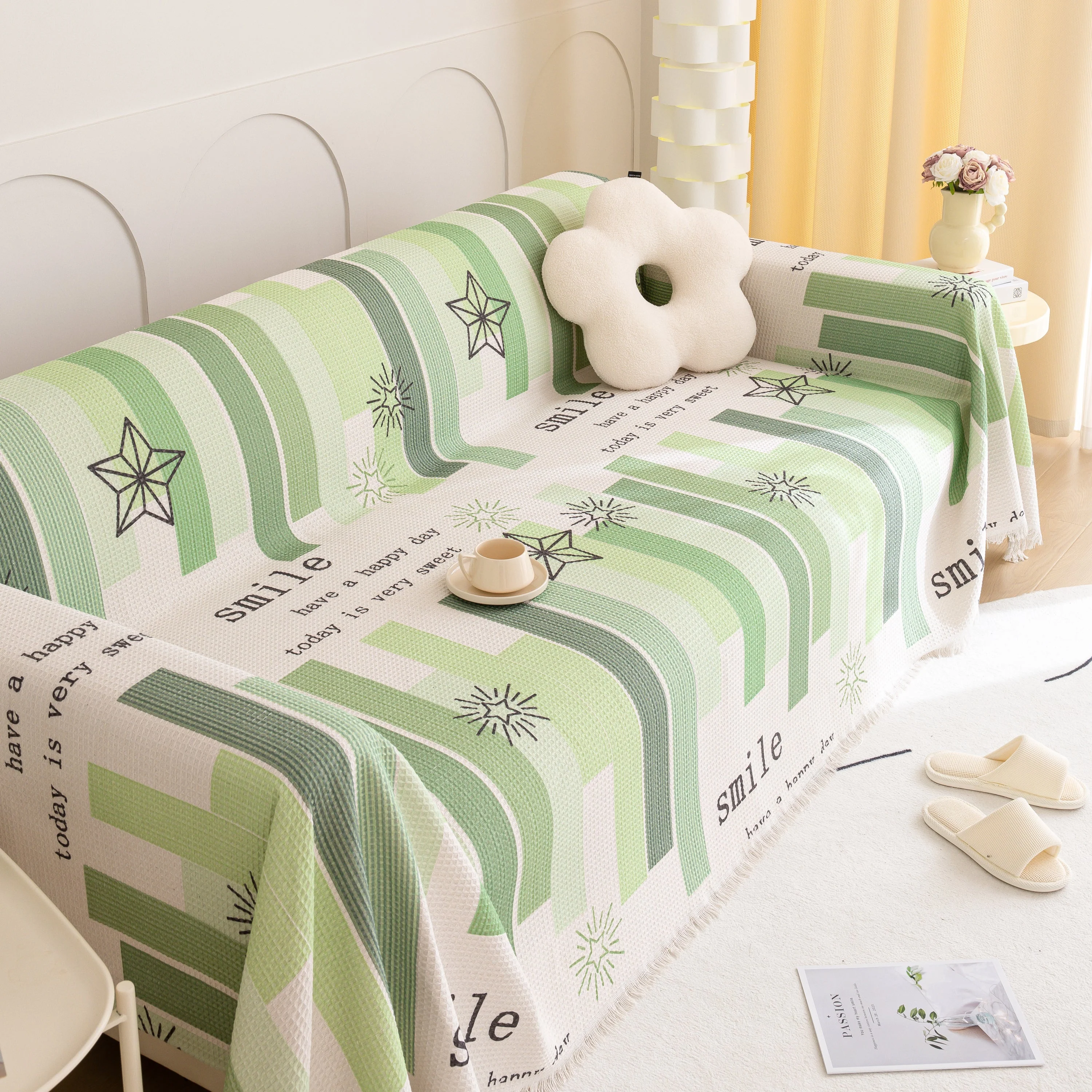 Chenille Sofa Cover Throw, Smile Couch Cover Blanket Throws for Couches, Soft Sofa Towel - Image 48