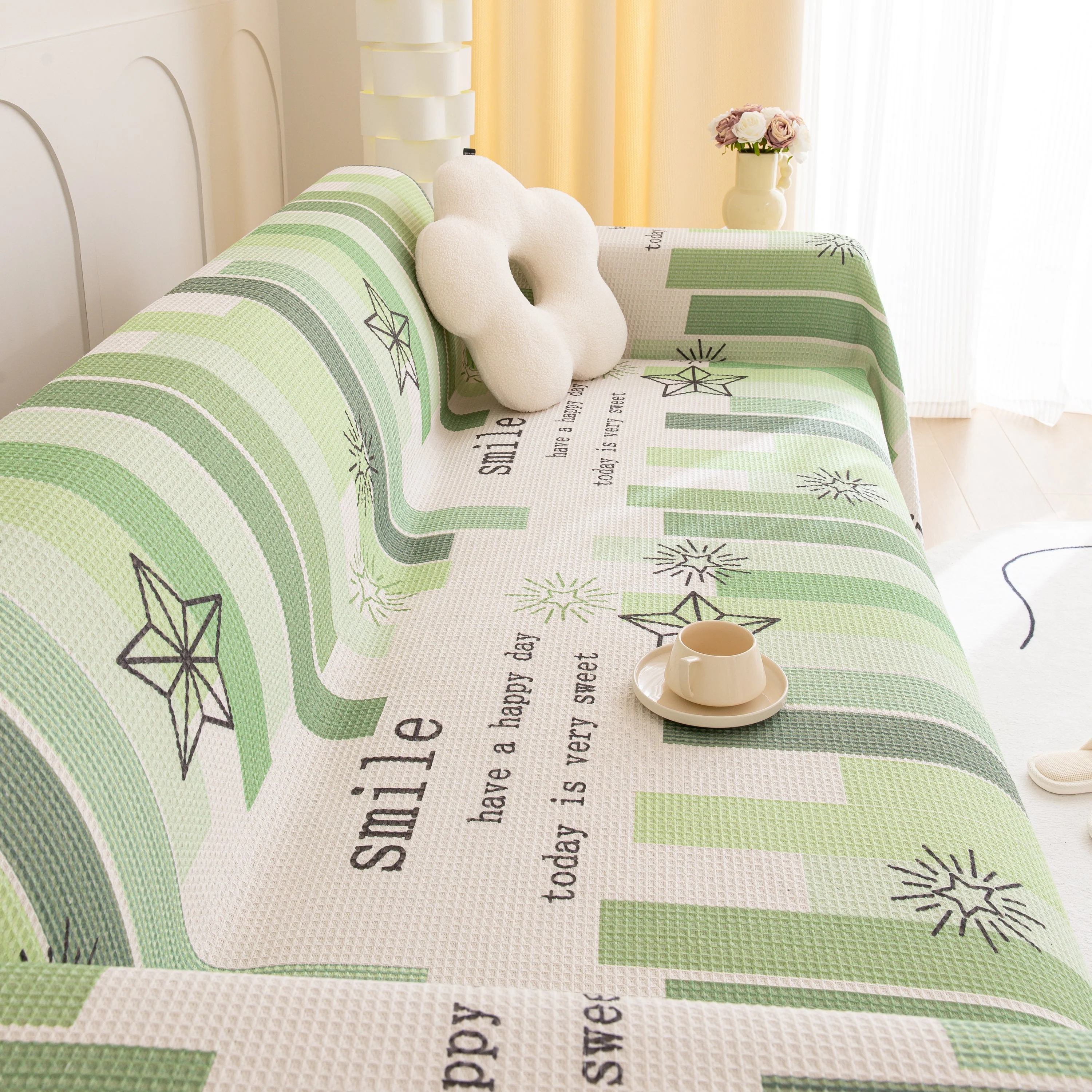 Chenille Sofa Cover Throw, Smile Couch Cover Blanket Throws for Couches, Soft Sofa Towel - Image 52