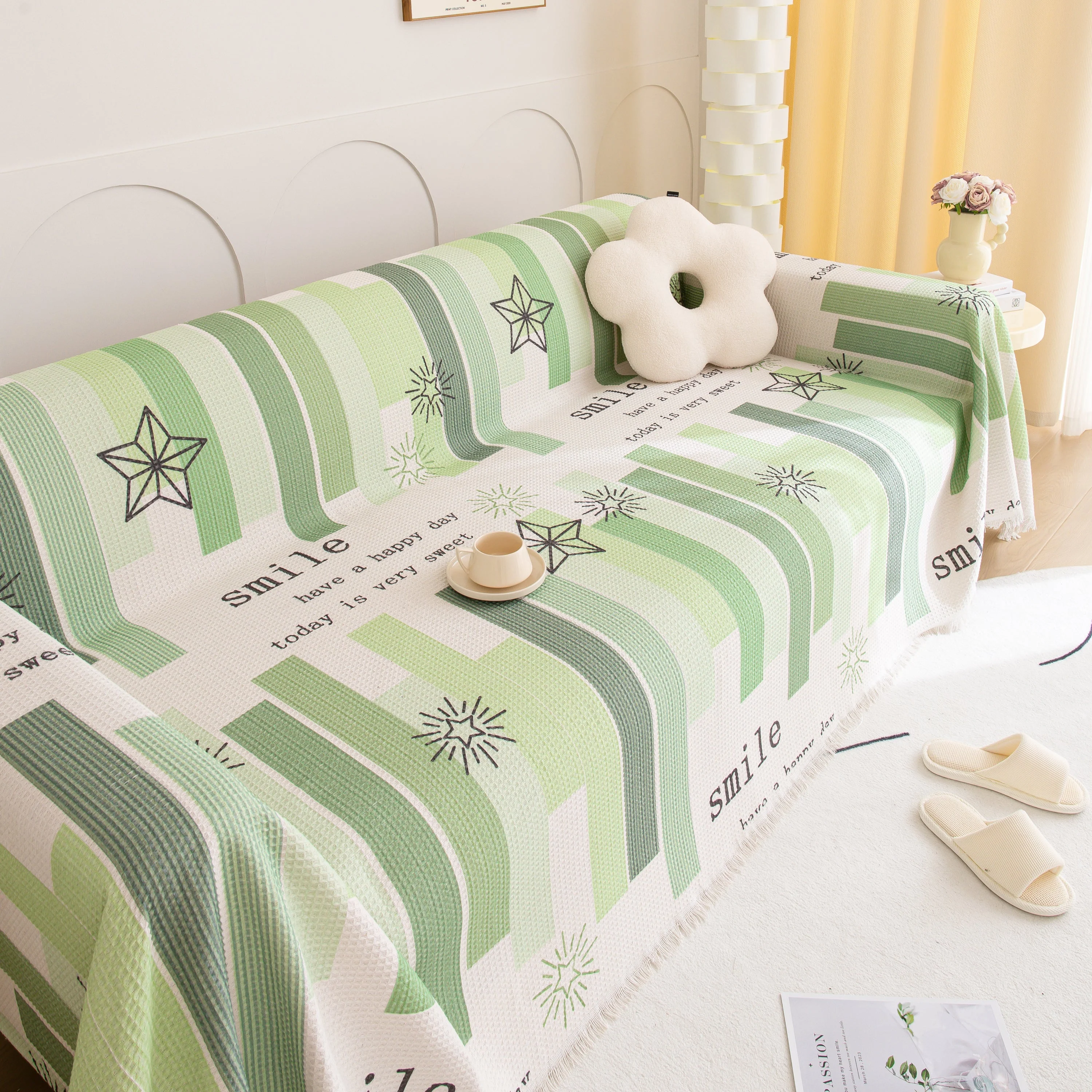 Chenille Sofa Cover Throw, Smile Couch Cover Blanket Throws for Couches, Soft Sofa Towel - Image 54