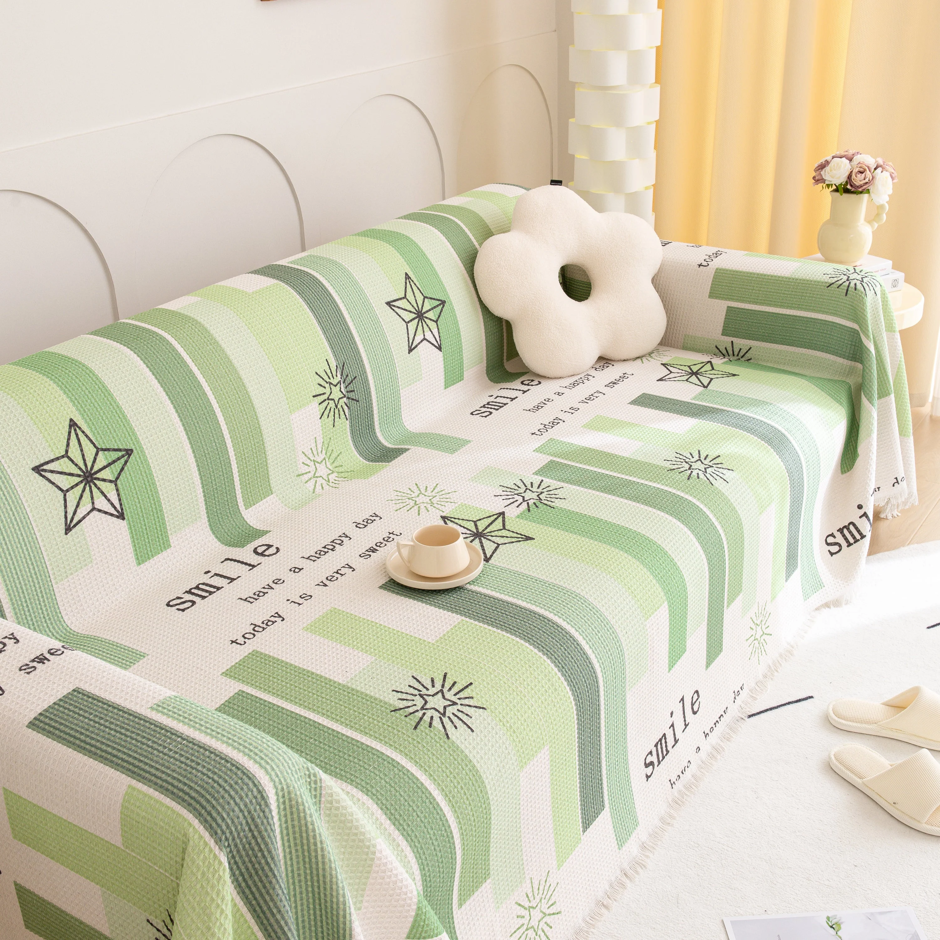 Chenille Sofa Cover Throw, Smile Couch Cover Blanket Throws for Couches, Soft Sofa Towel - Image 55