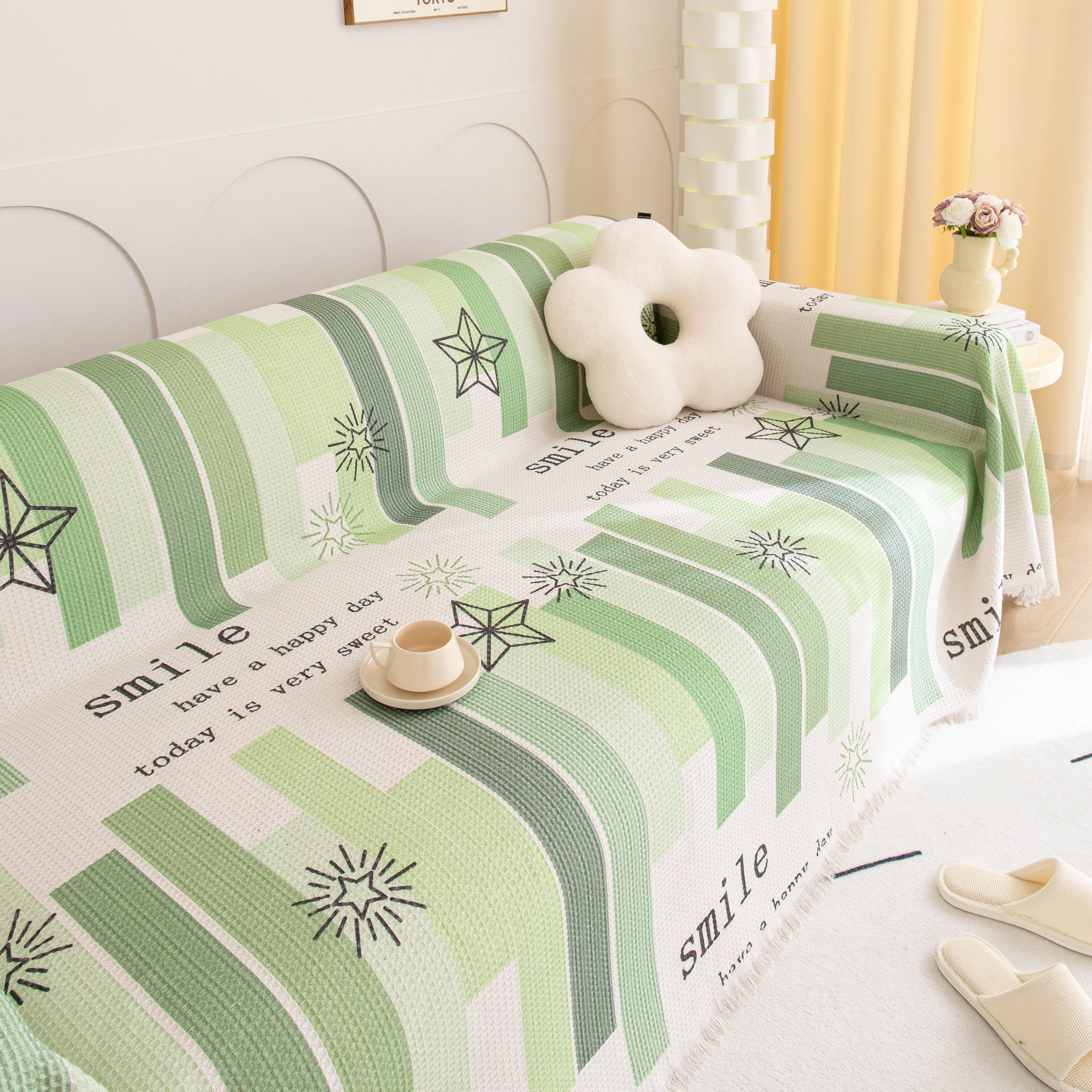 Chenille Sofa Cover Throw, Smile Couch Cover Blanket Throws for Couches, Soft Sofa Towel - Image 56